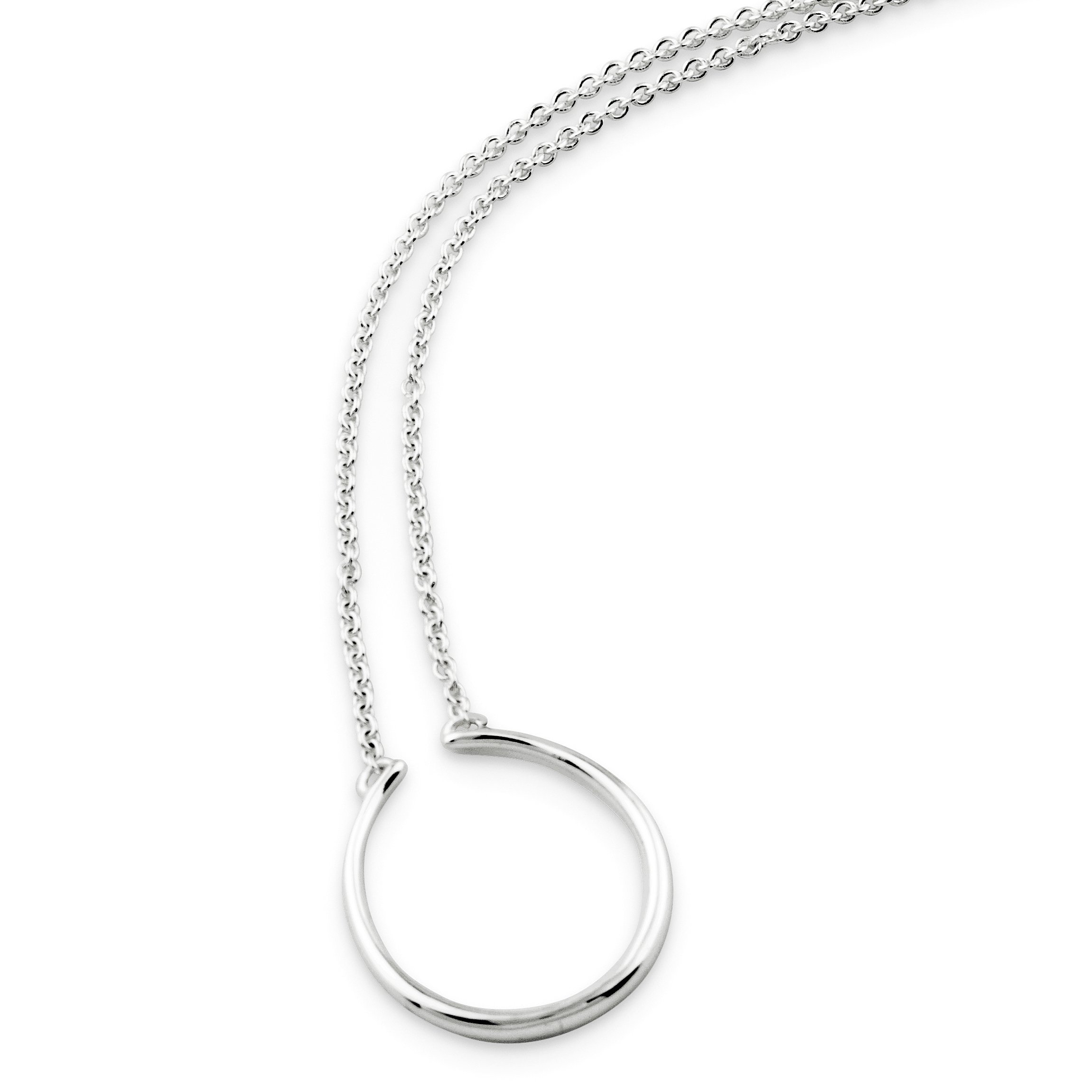 925 Sterling Silver Circle Charm Pendant Necklace - 17 Inch Adjustable Chain for Women, Gift Box Included | Perfect for Everyday Wear, Layering & Special Occasions