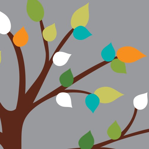 Teal Orange Shelf Tree