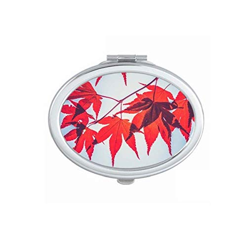 DIYthinker Red Maple Leaves Nature Picture Mirror - Portable Foldable Double-Sided Makeup Mirror with Handheld Design | Perfect for Travel, Home Vanity & Professional Makeup Artists