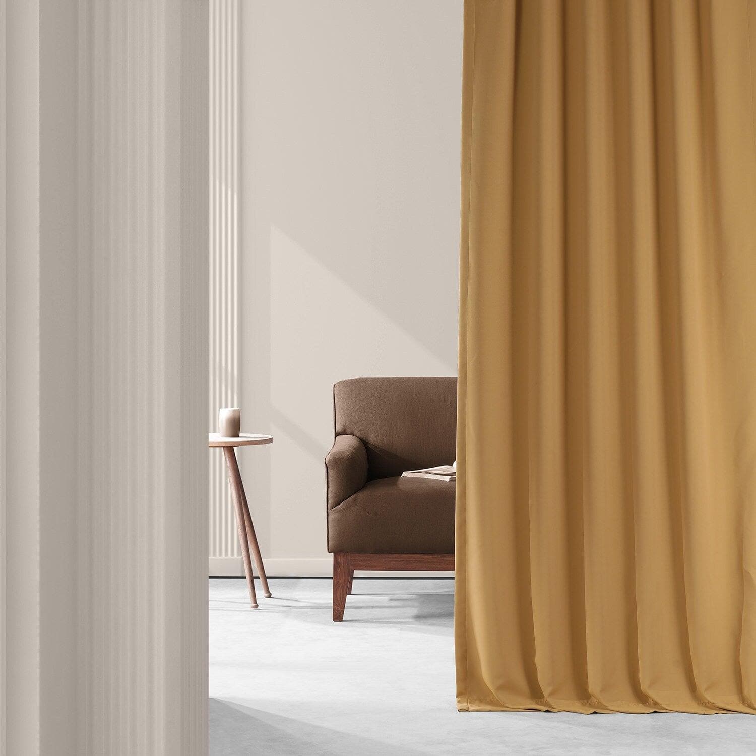 Premium Blackout Curtains for Bedroom - Chesapeake Gold Woven Hotel Style Curtain Pair (2 Panels) - Noise Reducing & Light Blocking for Better Sleep