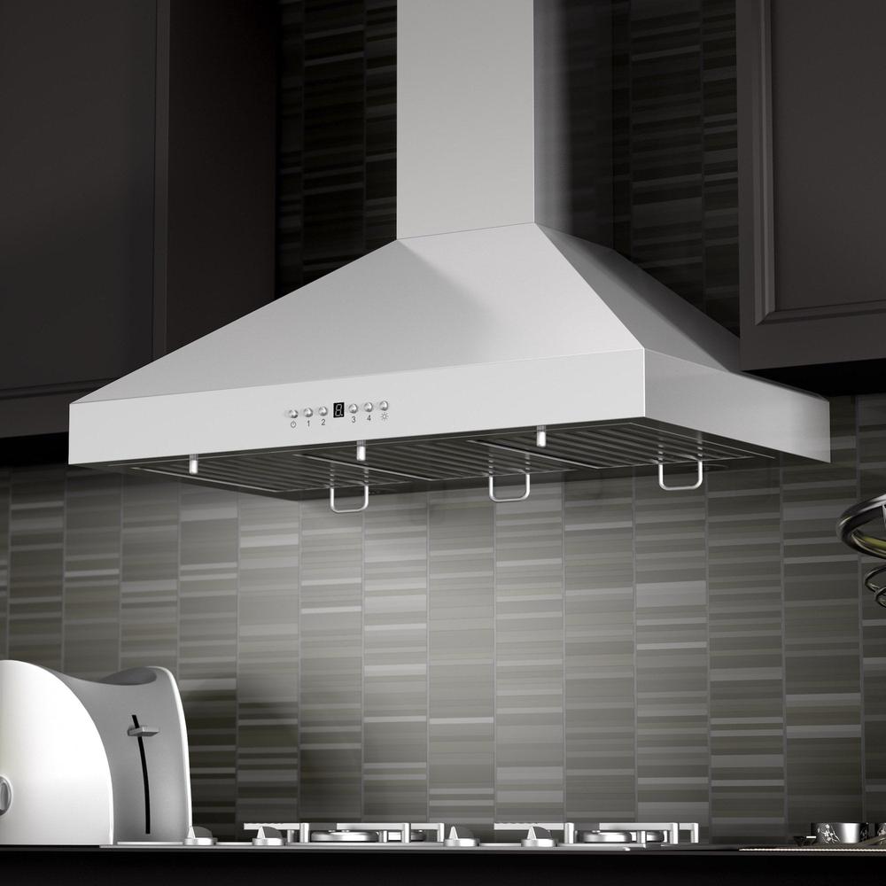ZLINE KL3CRN Stainless Steel Convertible Wall Mount Range Hood with Crown Molding - Professional Kitchen Ventilation for Home Cooking & Baking