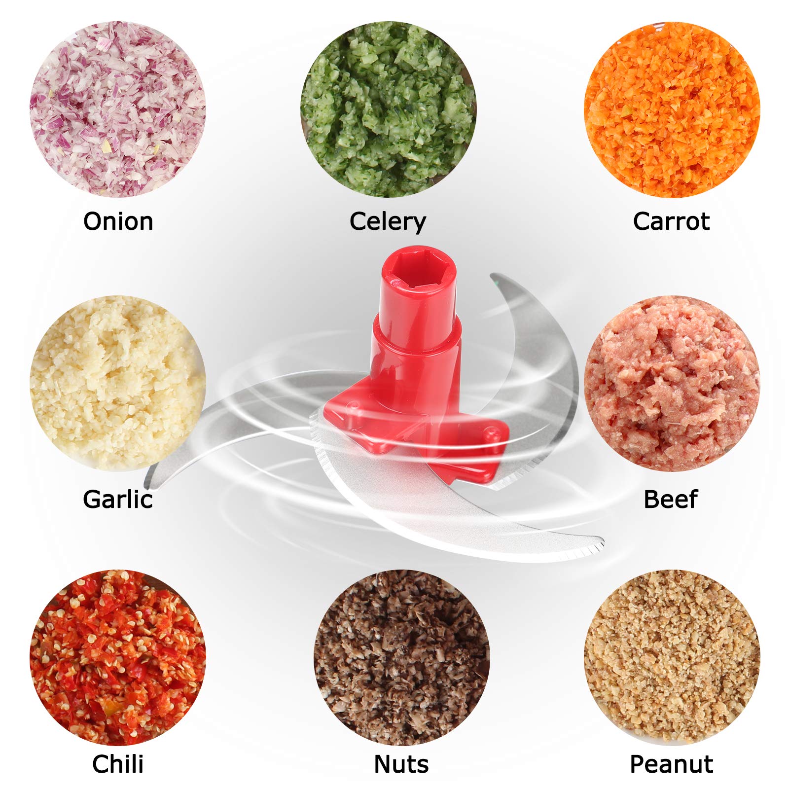 Cambom Manual Food Chopper - 1200ml BPA Free Hand-Powered Vegetable Dicer, Mixer & Blender with Clear Container | Perfect for Chopping Veggies, Mixing Dough & Whipping Eggs in Kitchens, Camping & Small Spaces