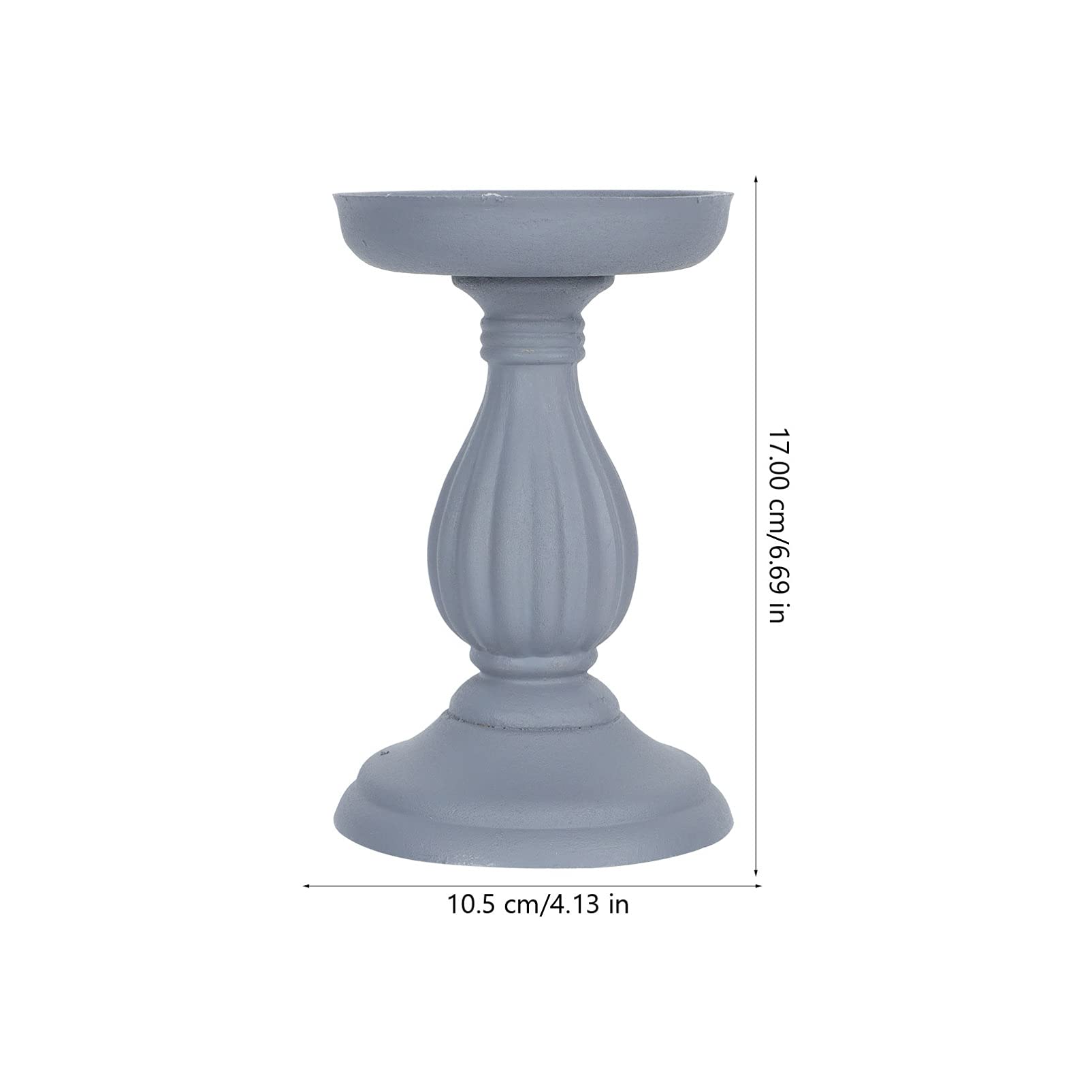 Roman Column Candle Holder - Resin Candlestick Stand for Pillar & Tea Light Candles - Greek Figurine Base - Wedding Table Centerpiece in Grey - Perfect for Home Decor, Wedding Receptions & Romantic Dinner Settings