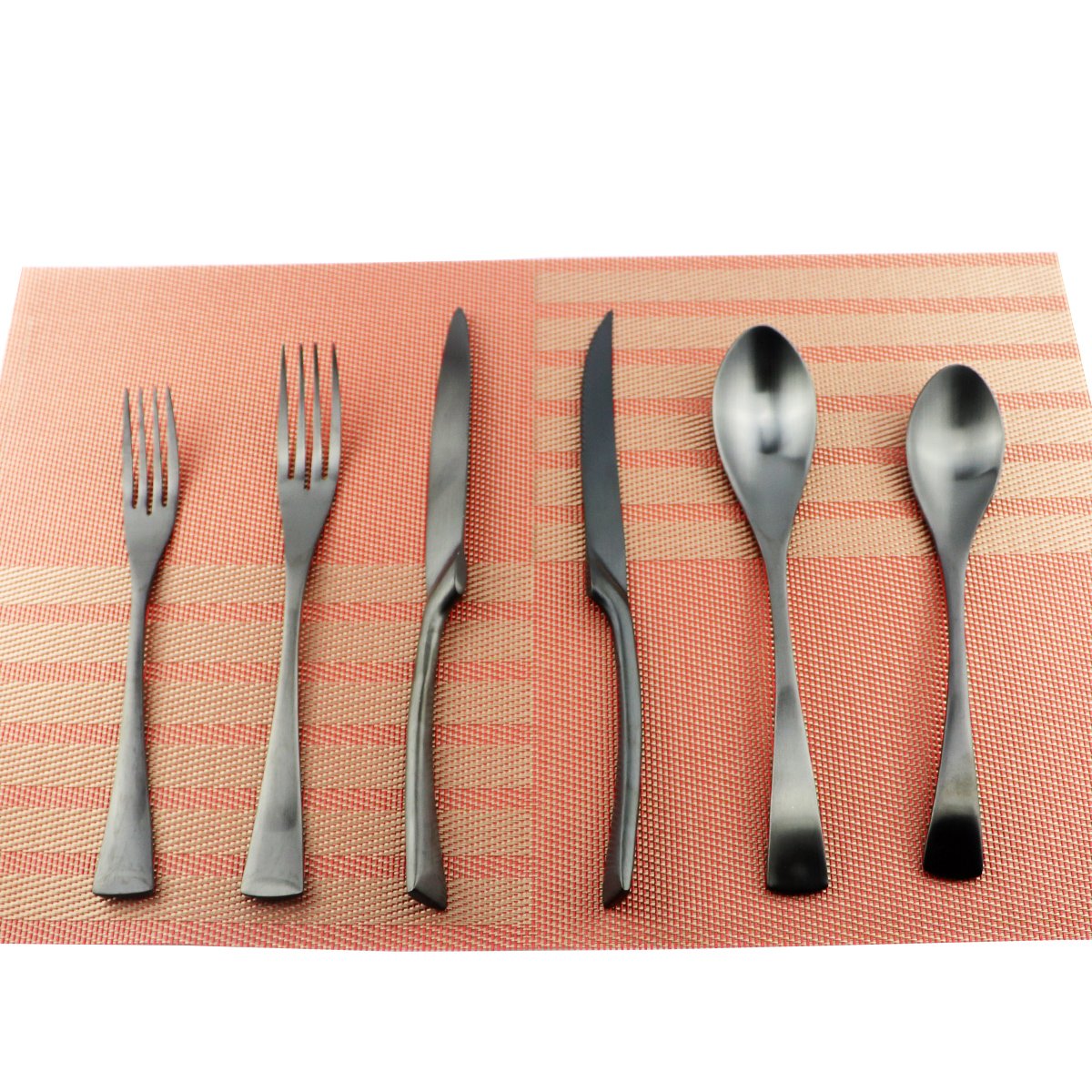 24-Piece Stainless Steel Flatware Set - 18/10 Heavy Duty Cutlery with Matte Black Finish, Service for 4 - Durable Kitchen Utensils for Home, Restaurant & Dinner Parties - Perfect for Everyday Use, Entertaining & Formal Dining