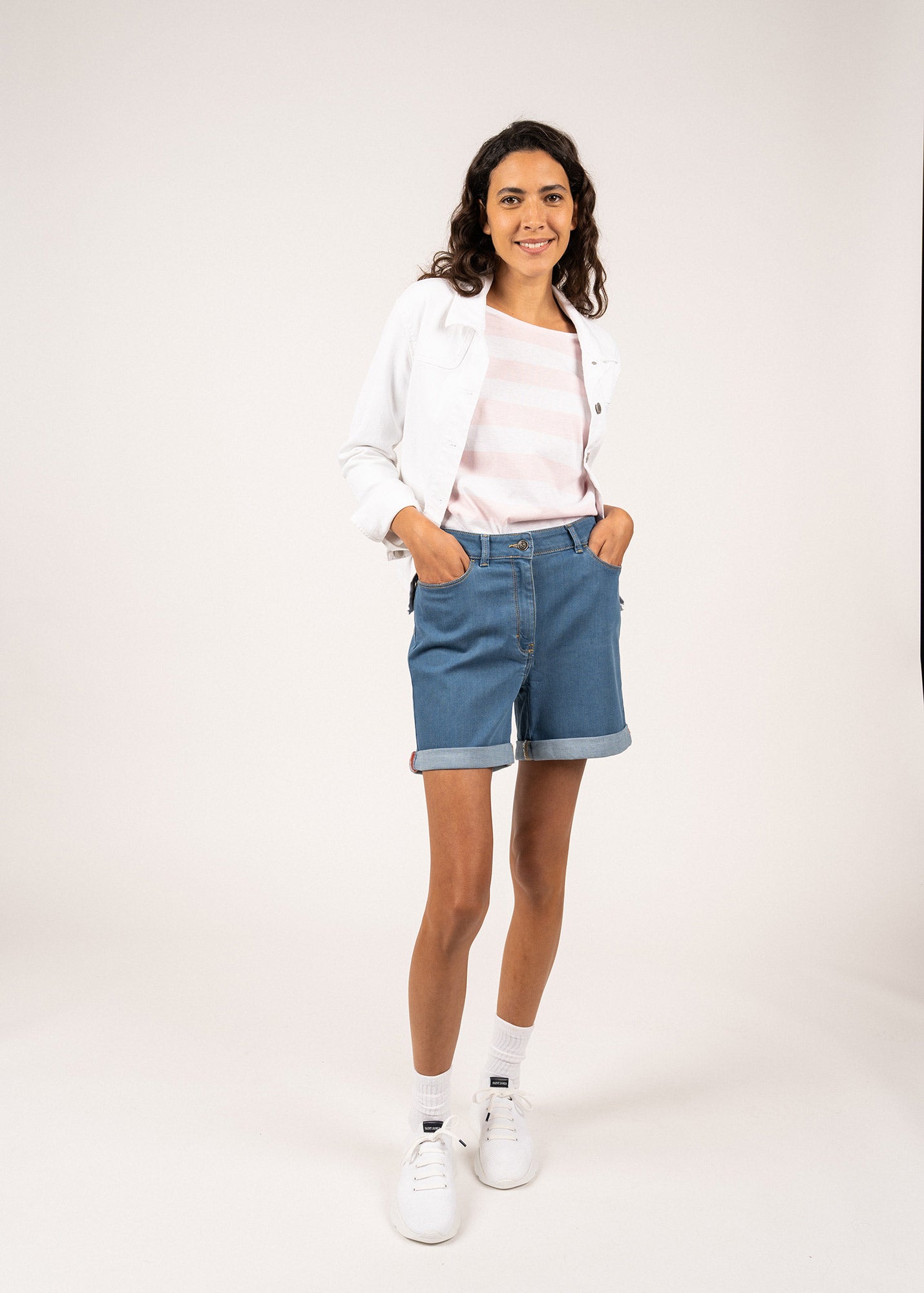 ST TEA Women's Cotton Canvas Jacket - Lightweight & Stylish White Coat for Casual Outings, Travel & Outdoor Activities