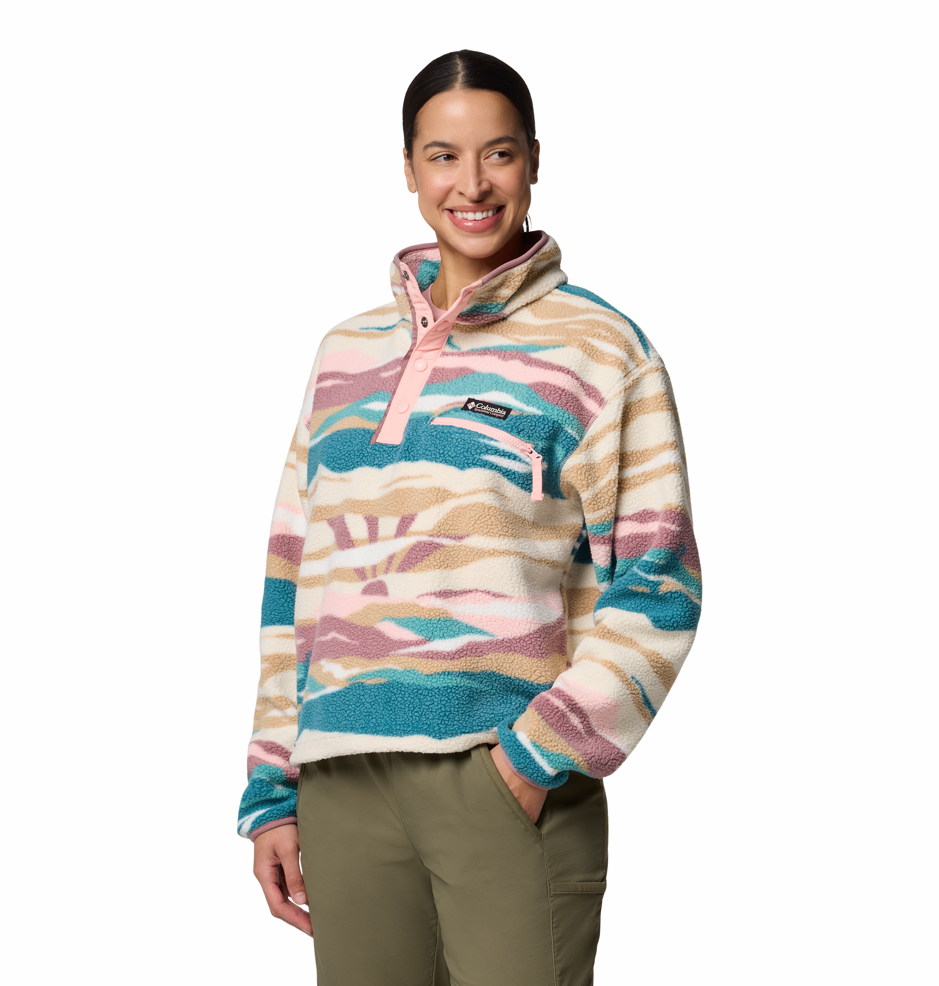 Columbia Helvetia™ II Printed Cropped Half Snap Women's Shirt - Lightweight Outdoor Hiking & Travel Top for Active Lifestyles