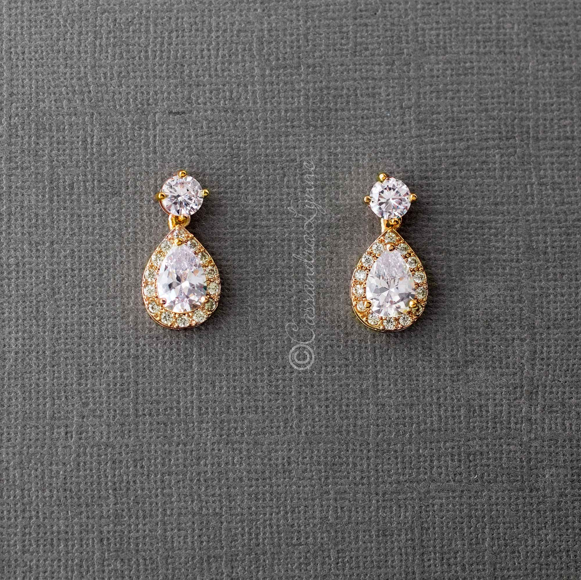 CZ Simple Pave Wedding Earrings for Women - Sterling Silver Bridal Jewelry - Elegant Cubic Zirconia Stud Earrings for Bride, Engagement, Anniversary & Special Occasions