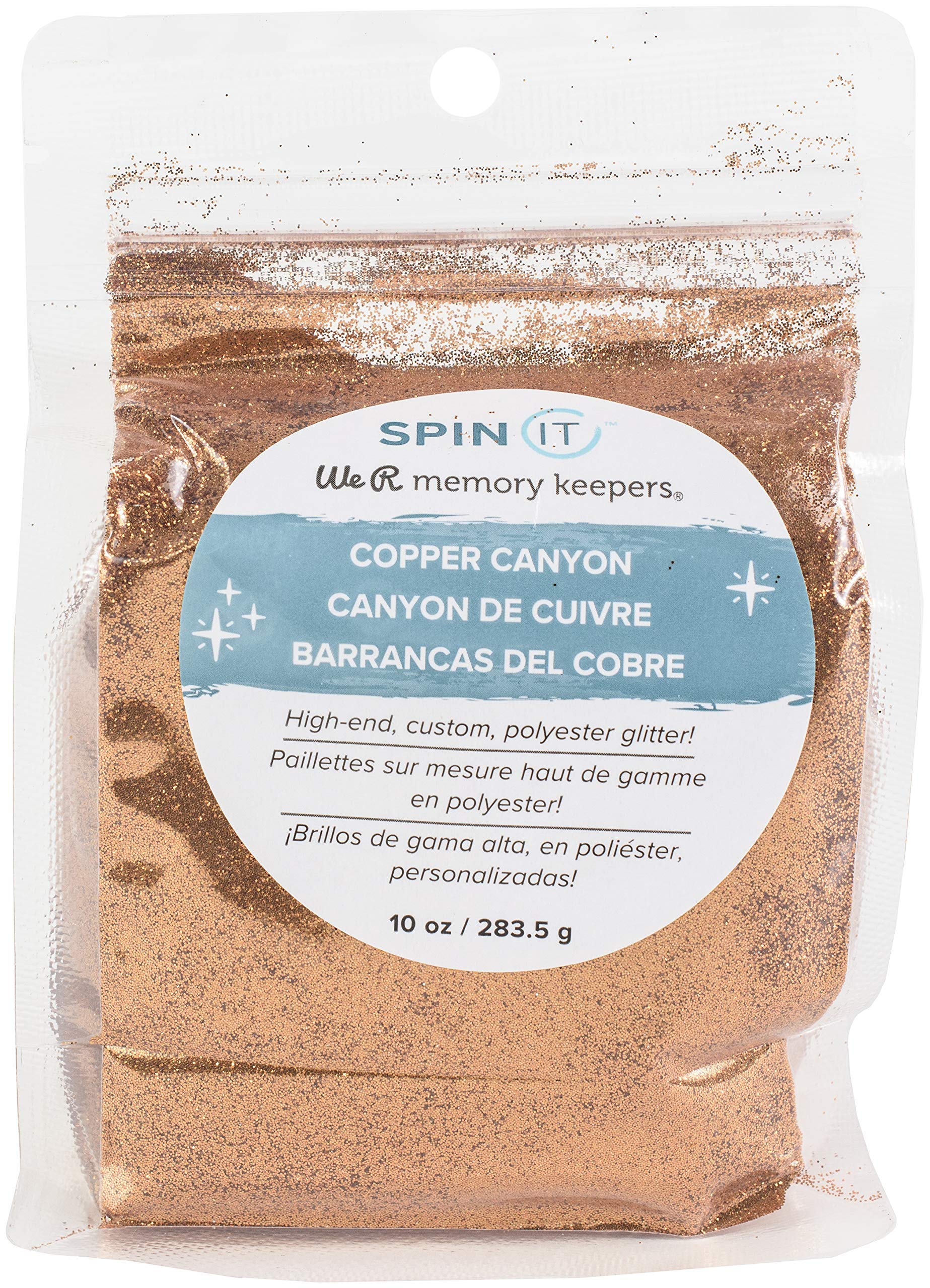 We R Memory Keepers Spin IT Glitter CAN - Copper Canyon | DIY Scrapbooking & Card Making Supplies | Perfect for Craft Projects, Gift Wrapping & Home Decor