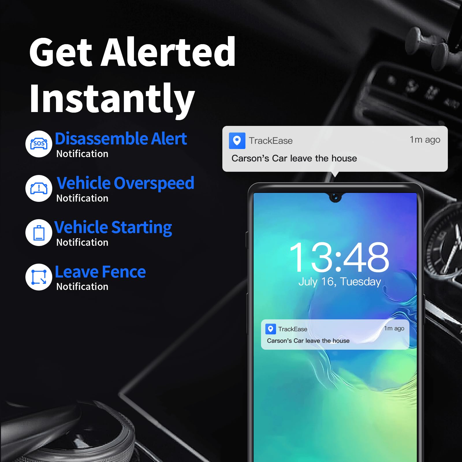 4G GPS Tracker for Vehicles - No Monthly Fee & Real-Time Tracking with SIM Card Included | Waterproof Car Tracker with GeoFence & Speeding Alerts | Perfect for Fleet Management, Teen Driver Safety, and Asset Tracking