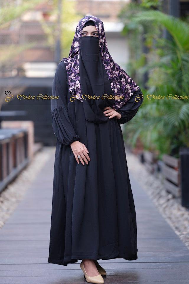 Elegant Black Abaya for Women - Modest Islamic Dress - Perfect for Prayer, Mosque, and Special Occasions
