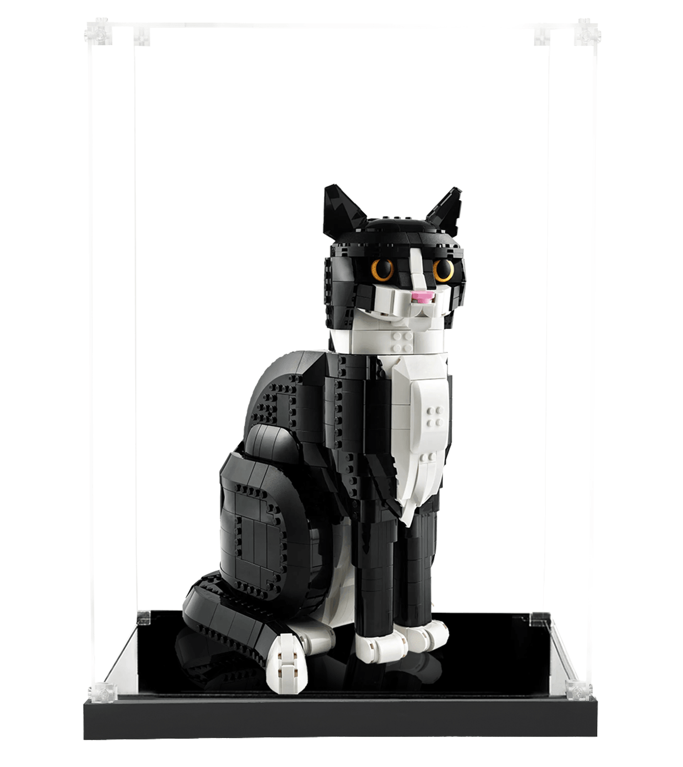 LEGO Tuxedo Cat 21349 Display Case - Clear Protective Showcase for LEGO Collectibles | Perfect for Home Decor, Office Display & Gift Presentation