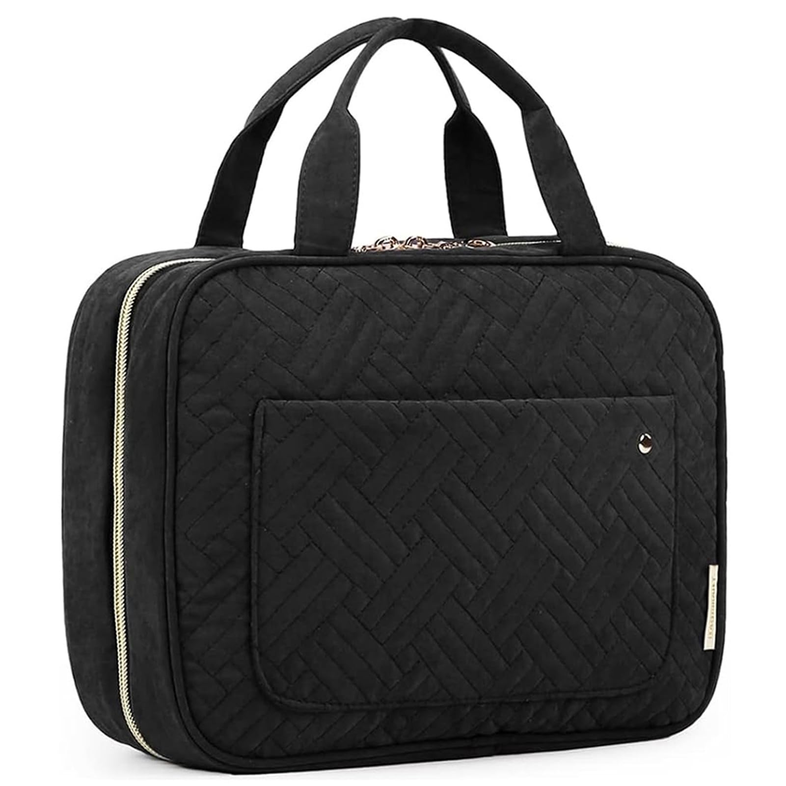 BAGSMART Large Water-resistant Hanging Toiletry Bag for Travel - Makeup Cosmetic Organizer with Hook, Fits Full-Sized Shampoo & Toiletries | Perfect for Vacation, Business Trips & Gym Essentials
