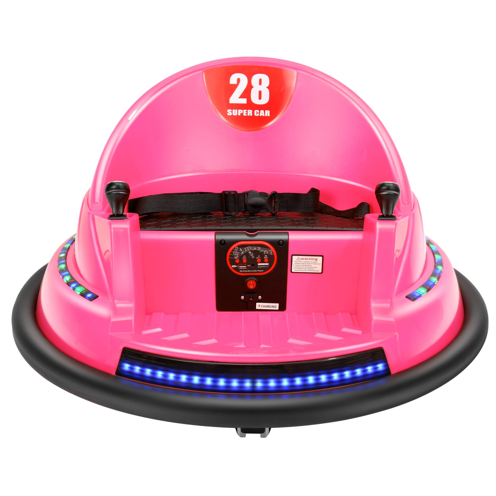 12V Electric Ride On Bumper Car for Kids Ages 1.5-8 Years - 3-Speed Remote Control & Bluetooth Toy with 360° Spin, DIY Stickers, ASTM-Certified (Pink) - Perfect for Indoor Playrooms, Birthday Gifts & Toddler Entertainment