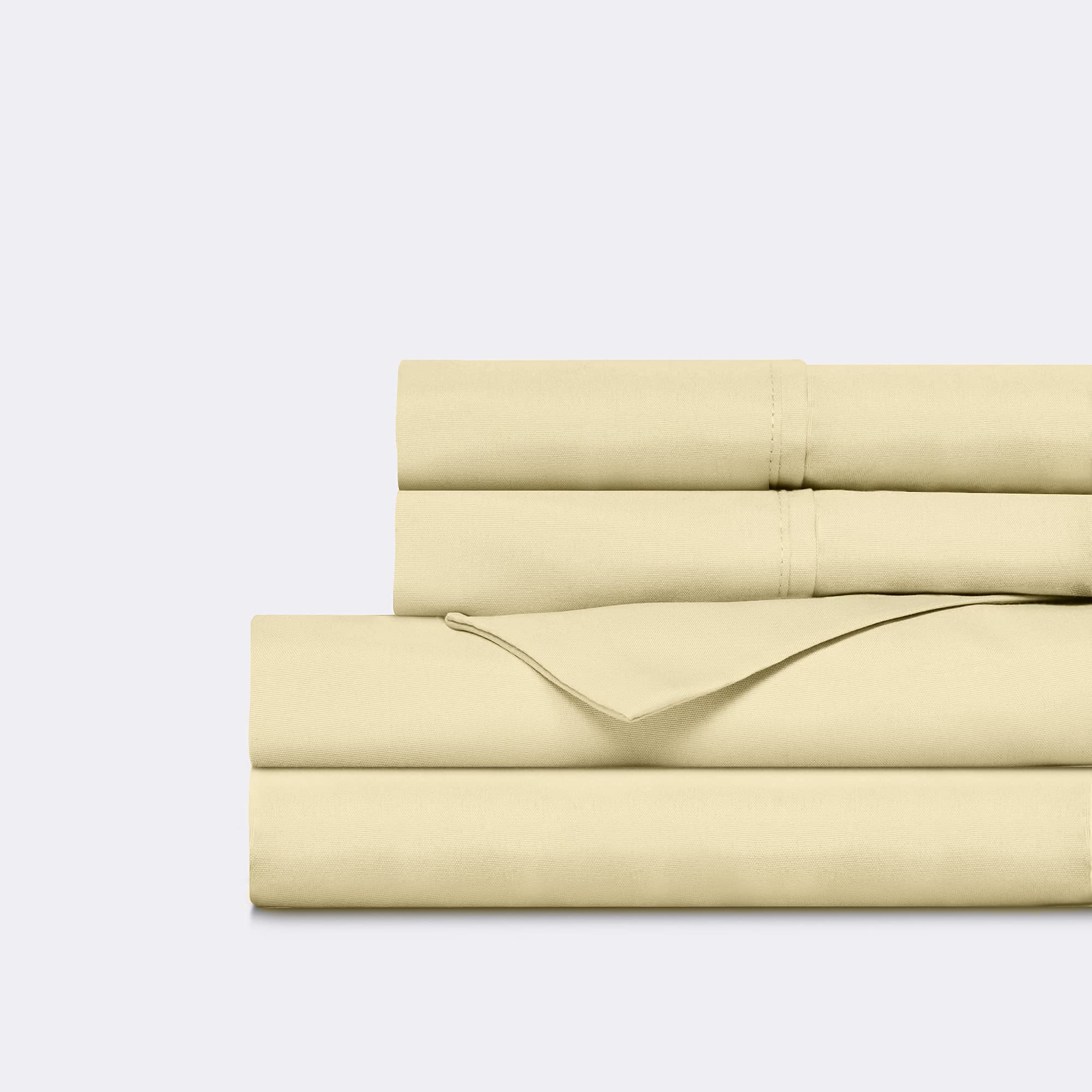 Luxury 100% Cotton King Size Sheet Set - Ultra Soft & Breathable 4-Piece Bedding Set with 800 Thread Count, Fits Mattresses up to 21 Inches (Beige) | Perfect for Master Bedrooms, Guest Rooms & Hotel-Style Comfort