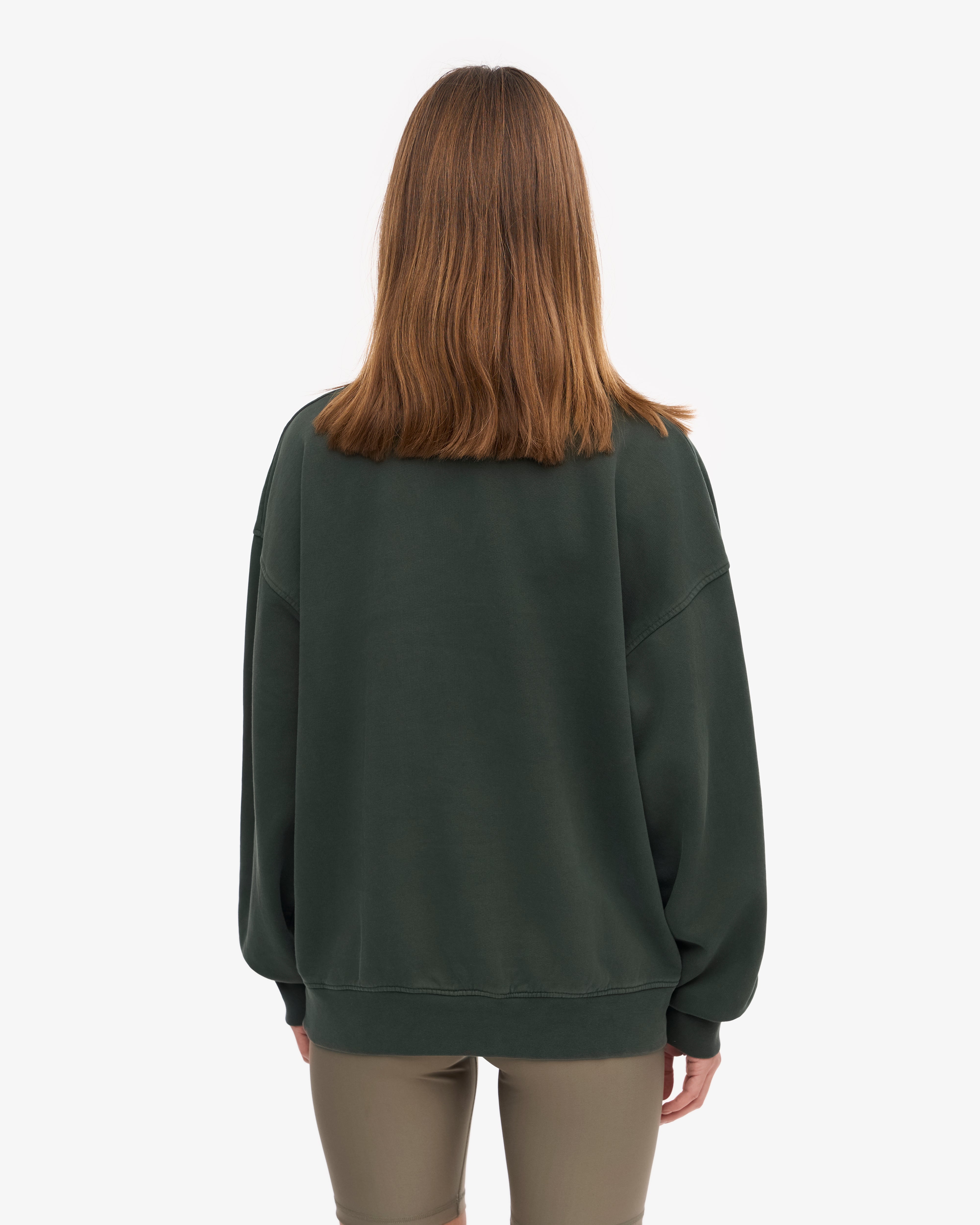 Organic Oversized Crewneck Sweatshirt - Midnight Forest Green - Cozy Loungewear for Women & Men - Perfect for Casual Wear, Relaxing at Home & Outdoor Activities