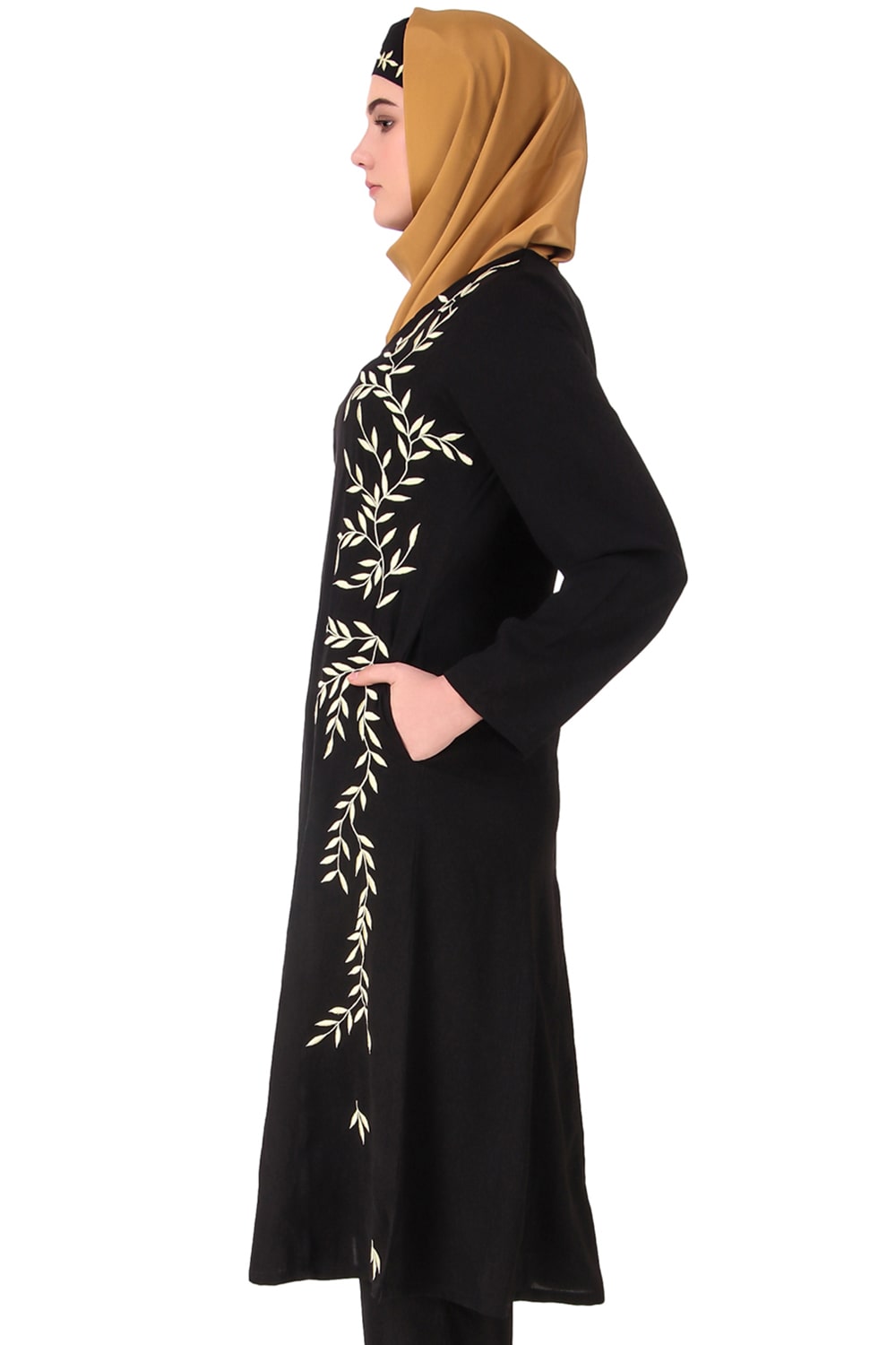 Black Nida Leaf Embroidered Tunic Top for Women - Boho Chic Blouse with Floral Design - Perfect for Casual Wear, Beach Outfits & Summer Vacations