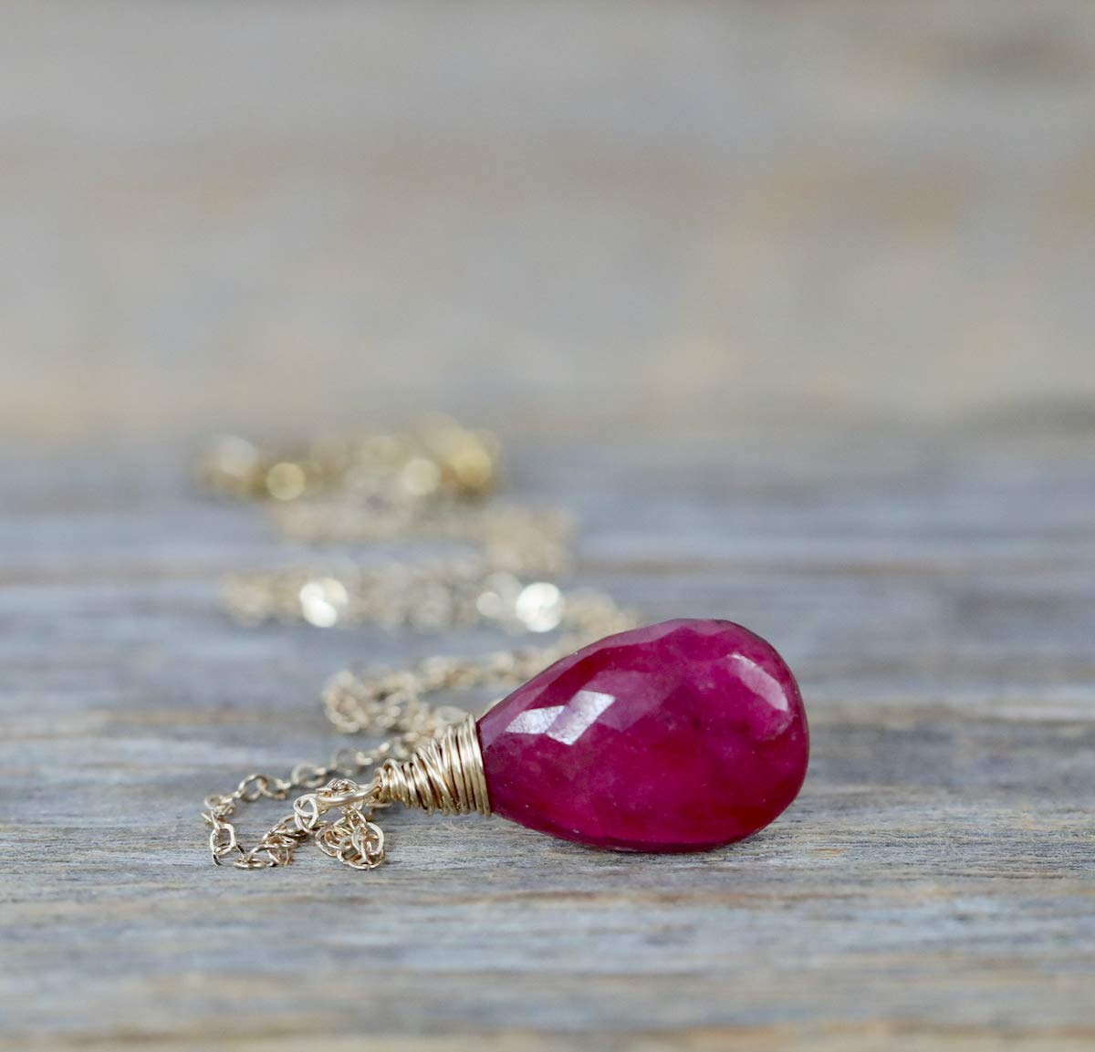 Genuine Ruby Gemstone Pendant Necklace - July Birthstone Jewelry for Women - Elegant Birthday Gift Idea for Her - Perfect for Anniversaries, Valentine's Day & Special Occasions