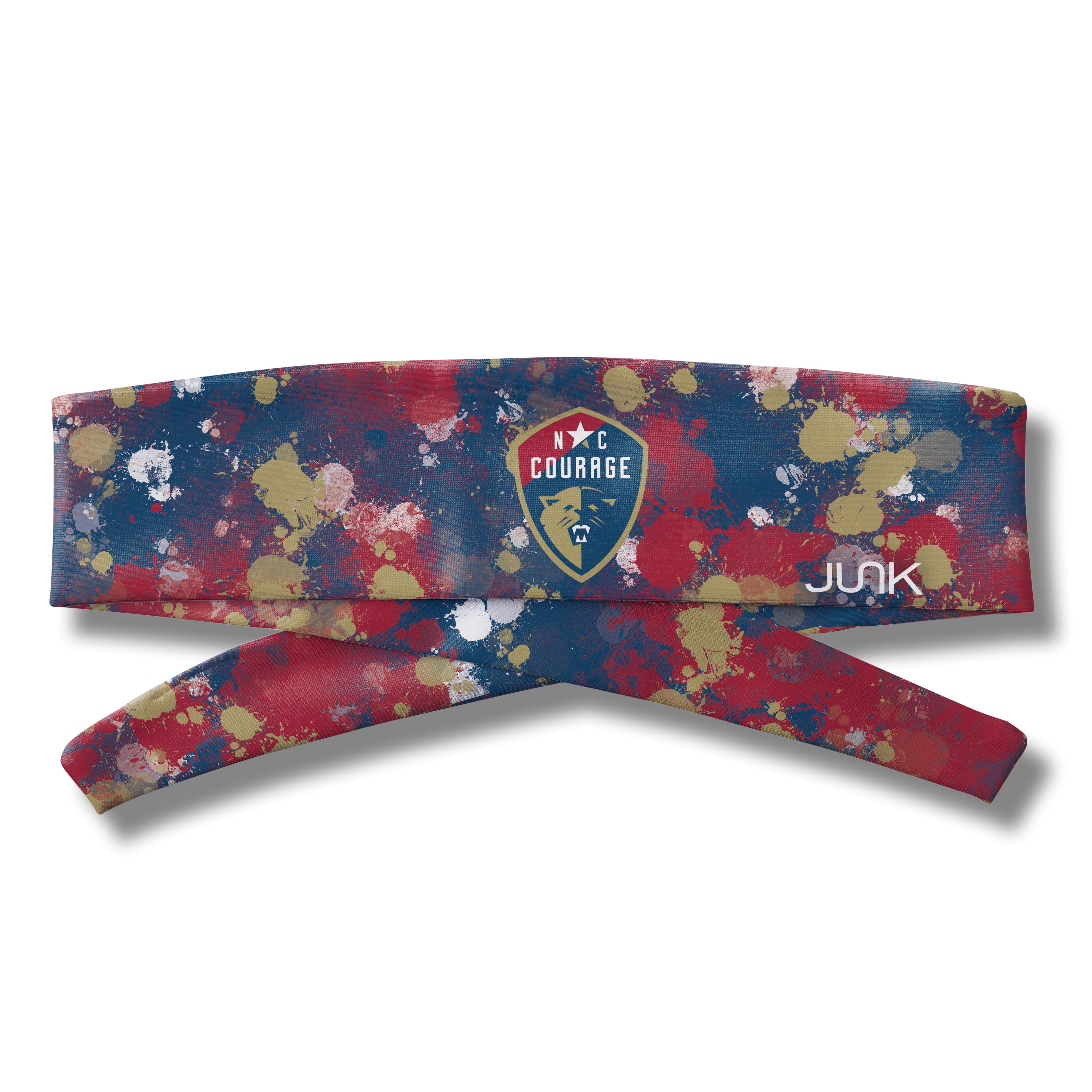 North Carolina Courage Splatter Flex Tie Headband - Adjustable Sports Headband for Women & Girls - Perfect for Running, Yoga, Workouts & Team Spirit
