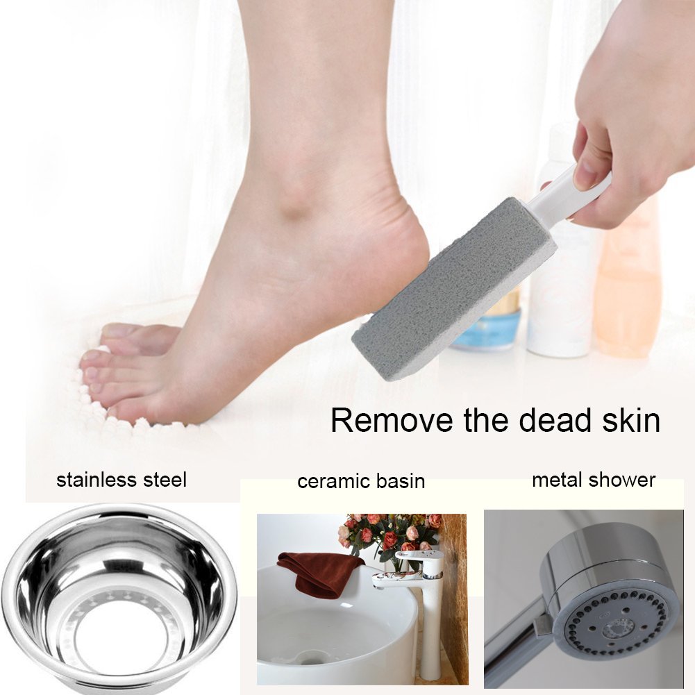 Comfun Toilet Bowl Pumice Cleaning Stone with Handle - 3 Pack - Removes Stubborn Stains, Hard Water Rings & Rust - Safe for Kitchen, Bathroom, Pool, Spa & Household Cleaning - Perfect for Deep Cleaning Toilets, Tiles & Grills
