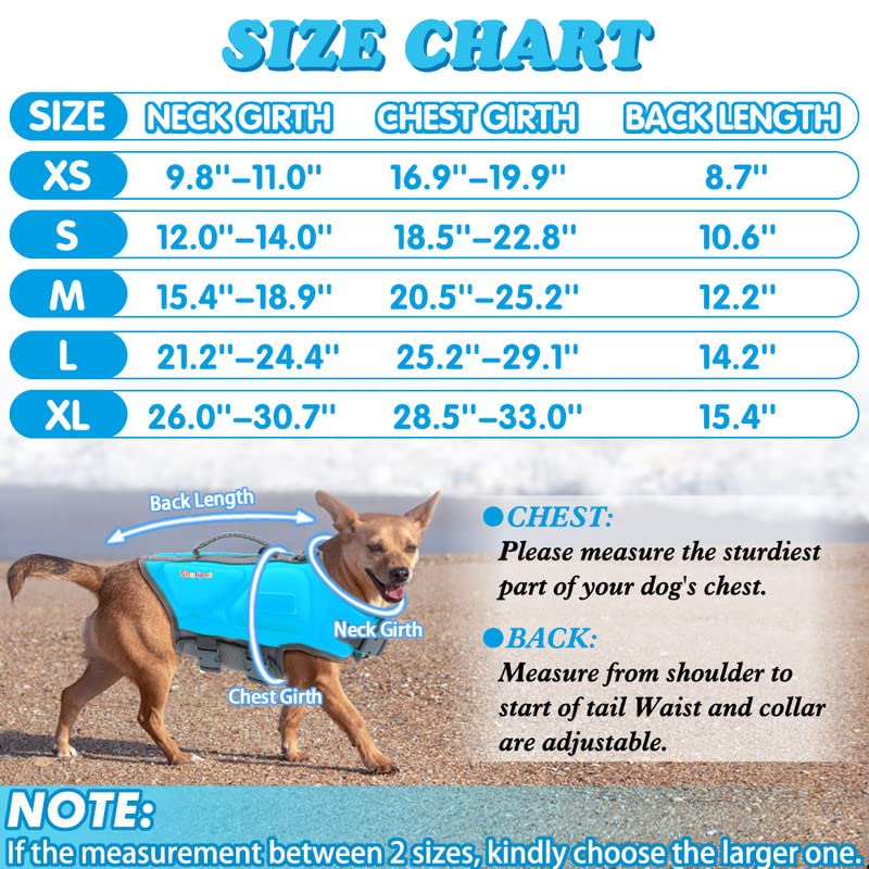 Small Dog Life Jacket with Reflective Stripes & Rescue Handle - Swim Safety Vest for Boating & Water Activities