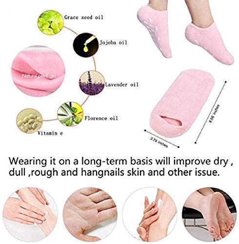 AMBROSIAL STORE Moisturizing Silicone Heel Socks for Cracked Feet - Vitamin E & Natural Oil Infused Foot Care for Women & Men | Perfect for Night Treatment, Spa, and Dry Skin Repair
