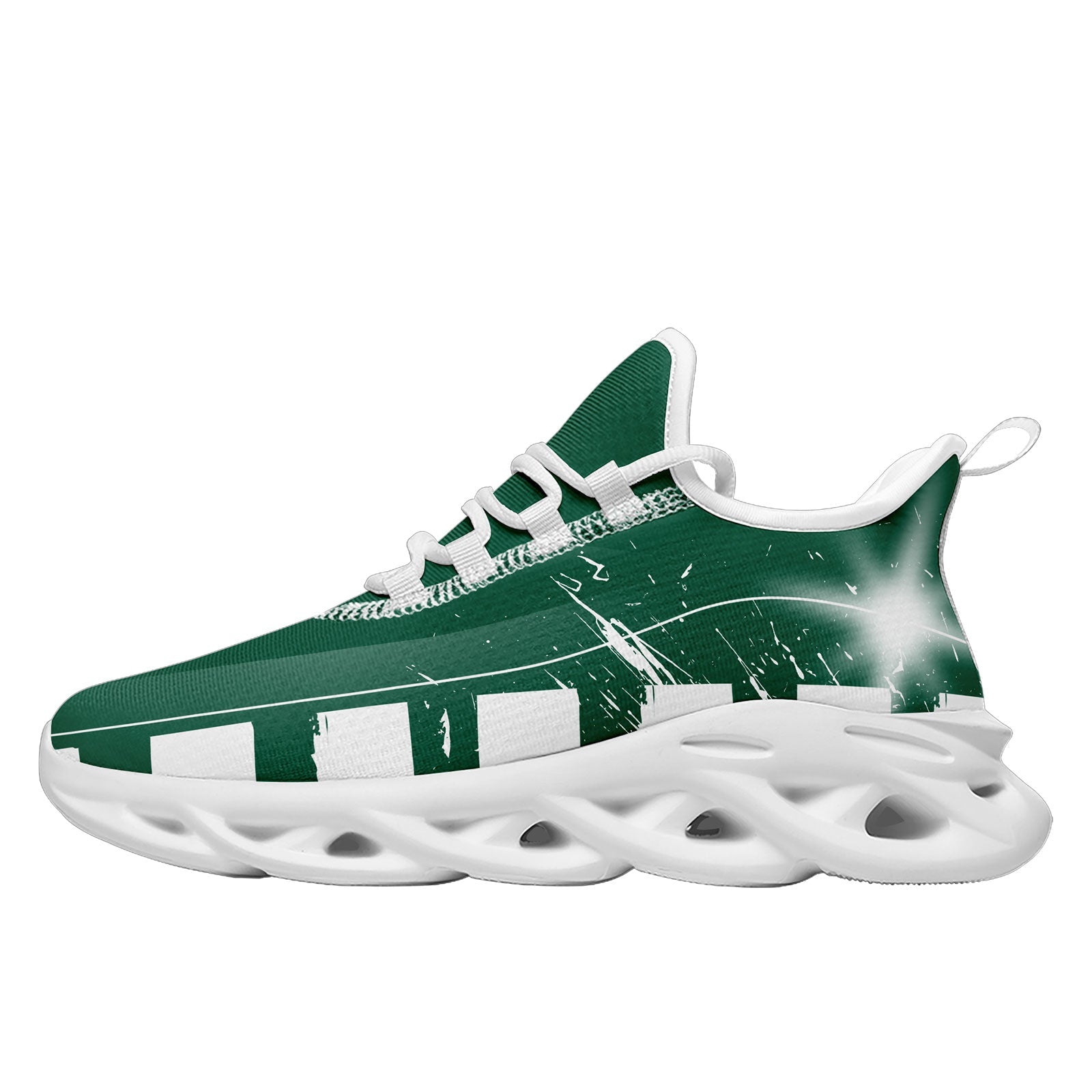 Custom Green & White New York Maxsoul Personalized Sneakers FN003 D020260 - Breathable Comfort Shoes for Walking, Running & Casual Wear - Size 28 Online Customization Available