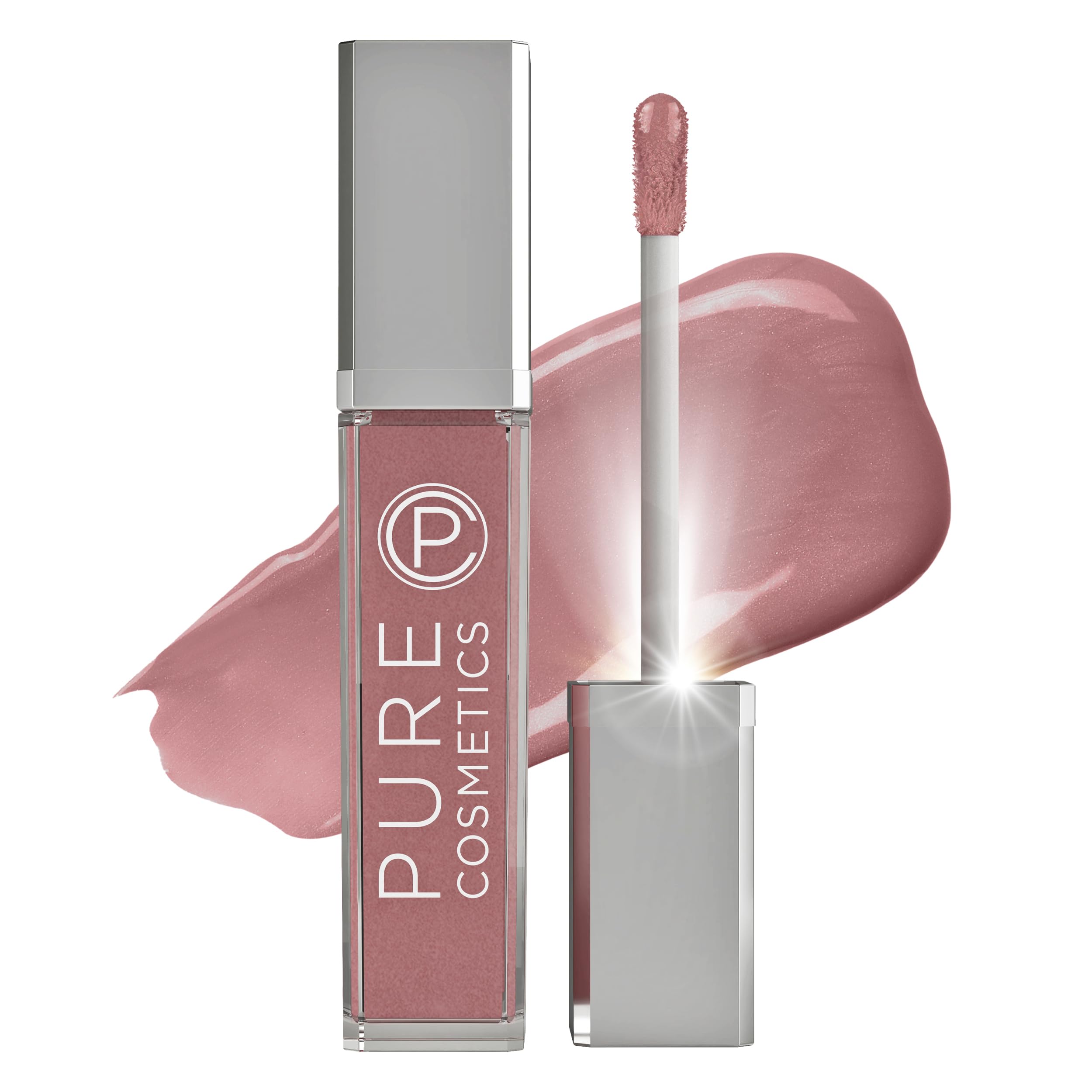 Pure Cosmetics Pure Illumination Lip Gloss with LED-Lit Applicator & Side Mirror - Non-Sticky, Moisturizing Hydrating Lip Treatment - Soothes & Heals Dry Chapped Lips (Classy) - Perfect for Night Out, Date Night, and Everyday Glam