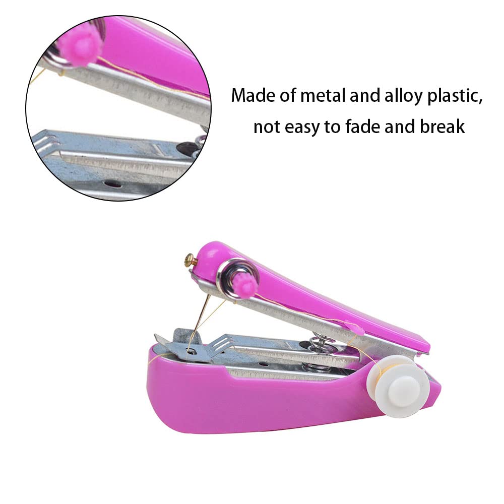 Portable Mini Sewing Machine - Handheld Manual Stitch Tool for Clothing Repair, Curtains & DIY Crafts | Compact & Flexible Fast Stitching | Perfect for Home Use, Travel & Emergency Repairs (Random Color)
