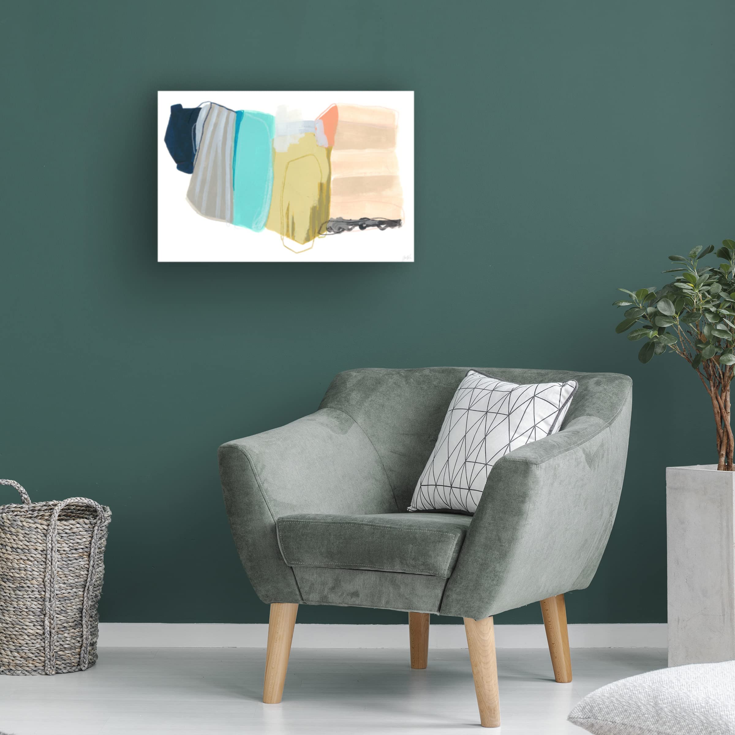 Trademark Fine Art 'Accordion Fold II' Abstract Canvas Wall Art by June Erica Vess - Modern Home Decor for Living Room, Bedroom & Office