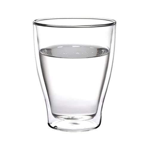 200ml Double Wall Insulated Coffee Mug - Transparent Glass Cup with Heat Resistant Design for Hot & Cold Drinks - Perfect for Home, Office, and Travel Use (201-300ml Capacity)