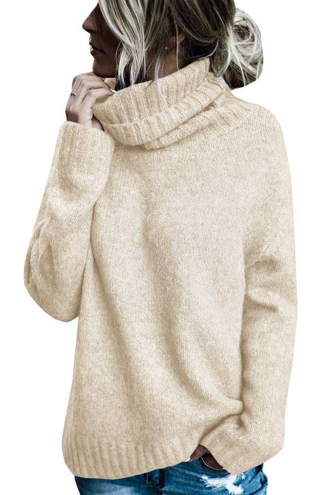 FISACE Women's Oversized Turtleneck Sweater - Cable Knit Long Sleeve Pullover Top for Women | Cozy Winter Fashion, Casual Outfit & Office Wear