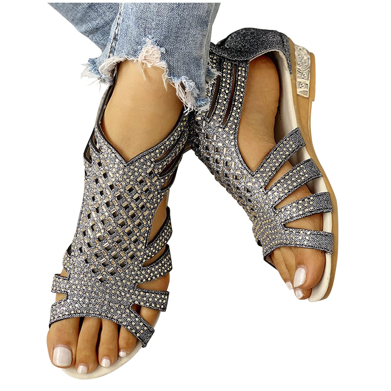 Women's Vintage Crystal Wedge Sandals - Comfortable Dressy Platform Sandals for Summer, Beach & Travel | Casual & Elegant Style for Women 2021