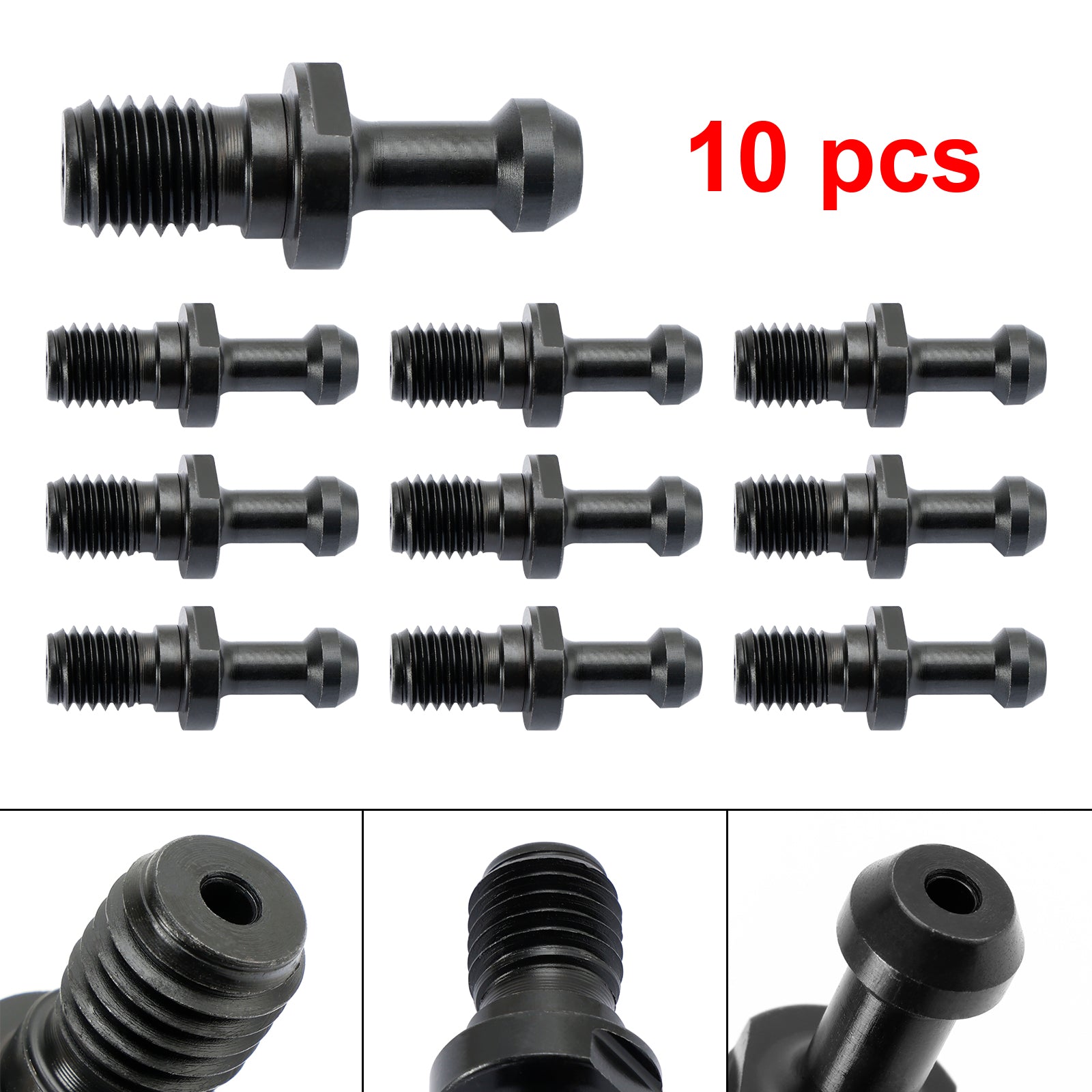 10Pcs CAT40 45° Pull Stud Retention Knob - Compatible with Haas & All CAT40 CNC Tool Holders - High Precision Black CNC Tool Accessories for Milling, Drilling & Lathe Operations