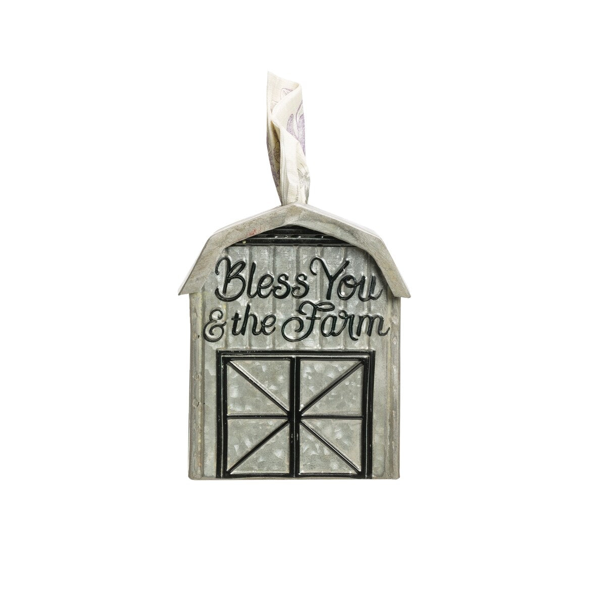 Bless You & the Farm Metal Barn Shaped Tissue Holder - Silver - Rustic Home Decor for Farmhouse, Country Style Bathroom & Kitchen