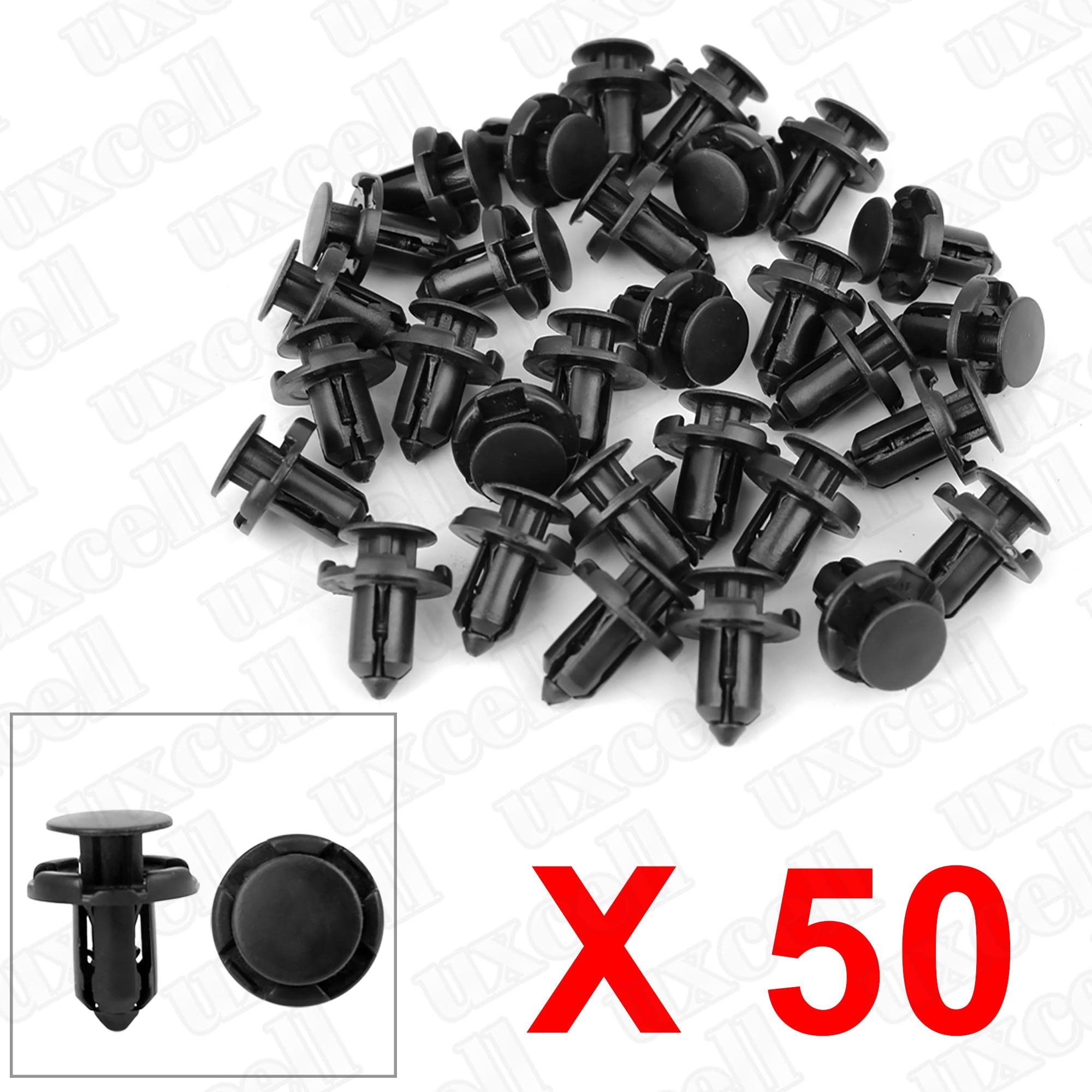 50 Pcs 9mm Plastic Push Retainer Clips Fasteners - Compatible with Honda MR200300 | Car Bumper Rivet Clips for Auto Body Panel Repair & Interior Trim Installation