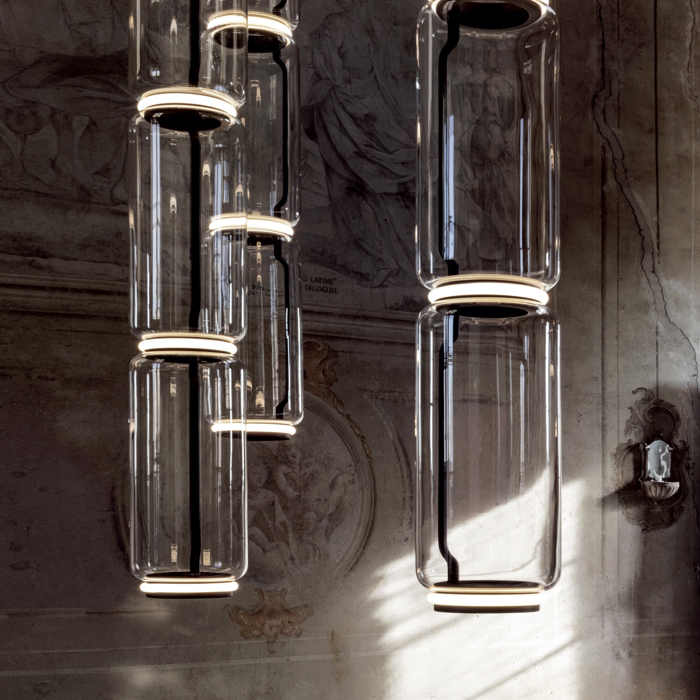 Modern Cylindrical Glass Pendant Light Fixture - Elegant Hanging Chandelier for Kitchen Island, Dining Room & Bedroom Lighting Decor