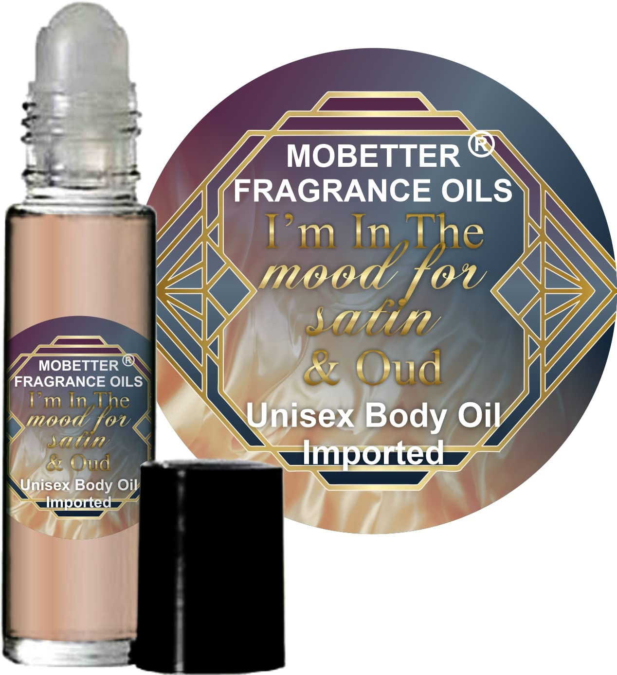 MOBETTER Premium Satin & Oud Fragrance Oil - Long Lasting Unisex Body Oil for Massage, Aromatherapy & Relaxation