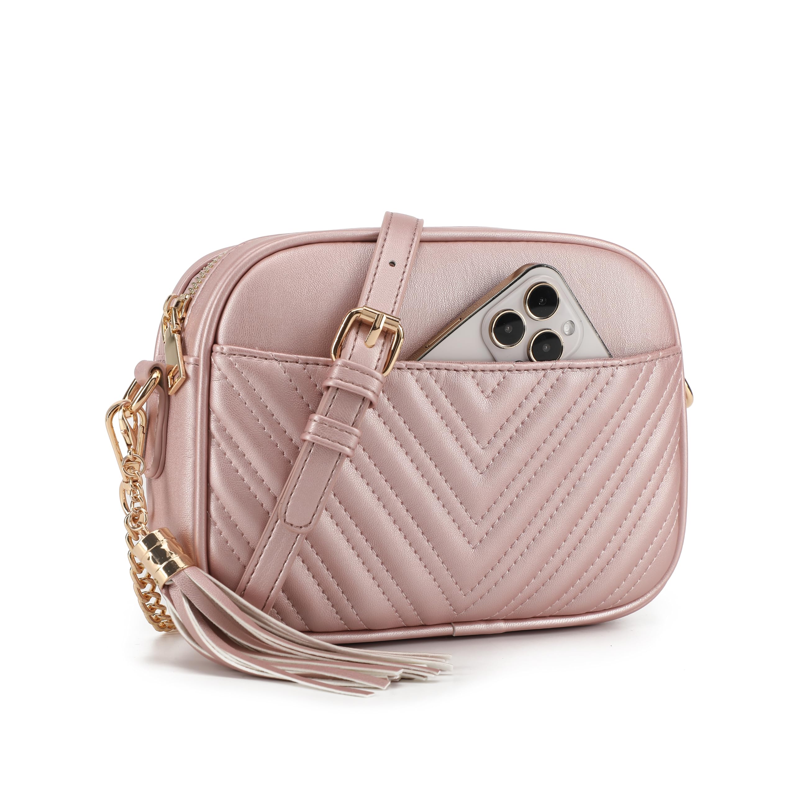 Lola Mae Quilted Crossbody Bag for Women - Fashionable Shoulder Purse with Trendy Design - Perfect for Daily Use, Travel, and Shopping