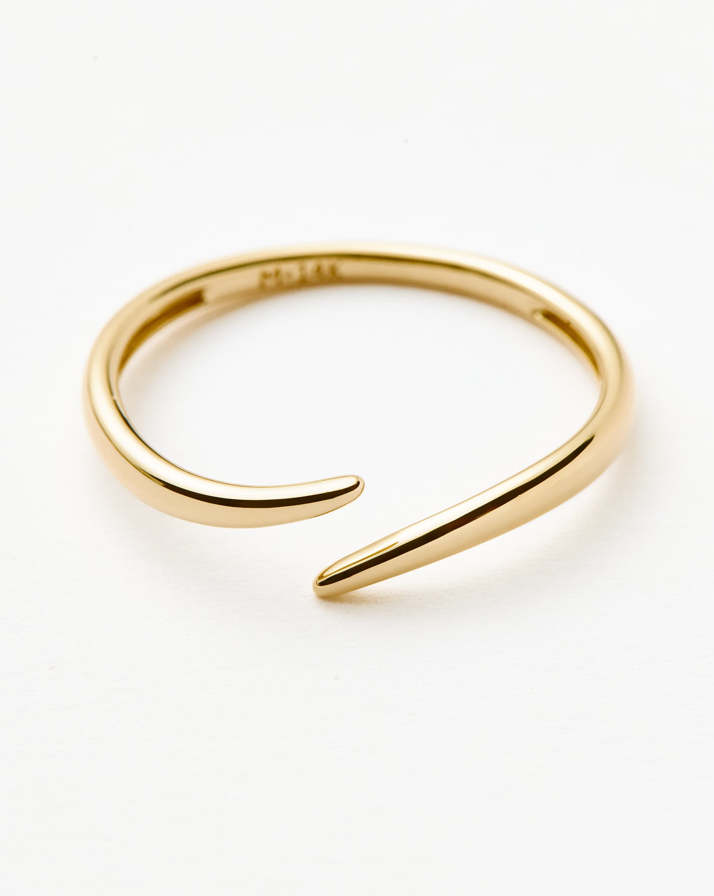 14K Solid Gold Open Claw Ring for Women - Elegant Minimalist Stackable Band - Perfect for Everyday Wear, Gift Giving & Special Occasions