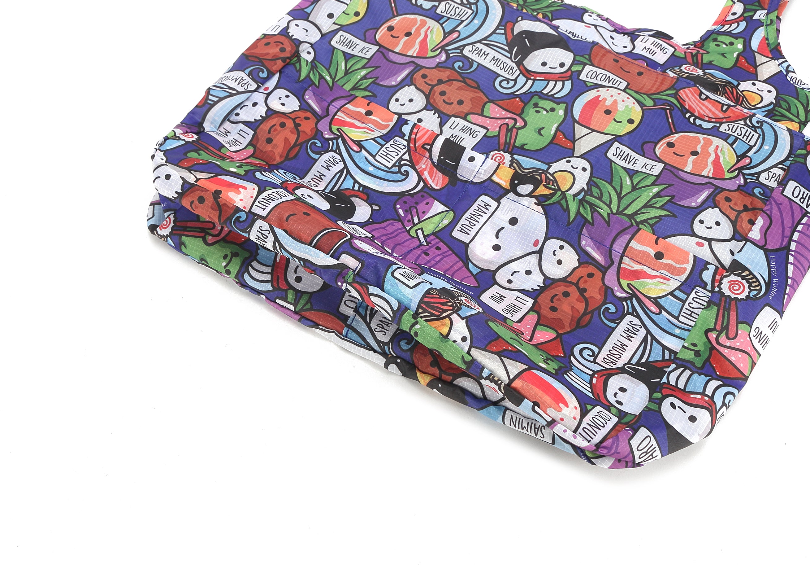 Foldable Reusable Shopping Bag - Jacqueline Craving Hawaii Blue Eco-Friendly Tote for Groceries, Beach, Travel & Daily Use