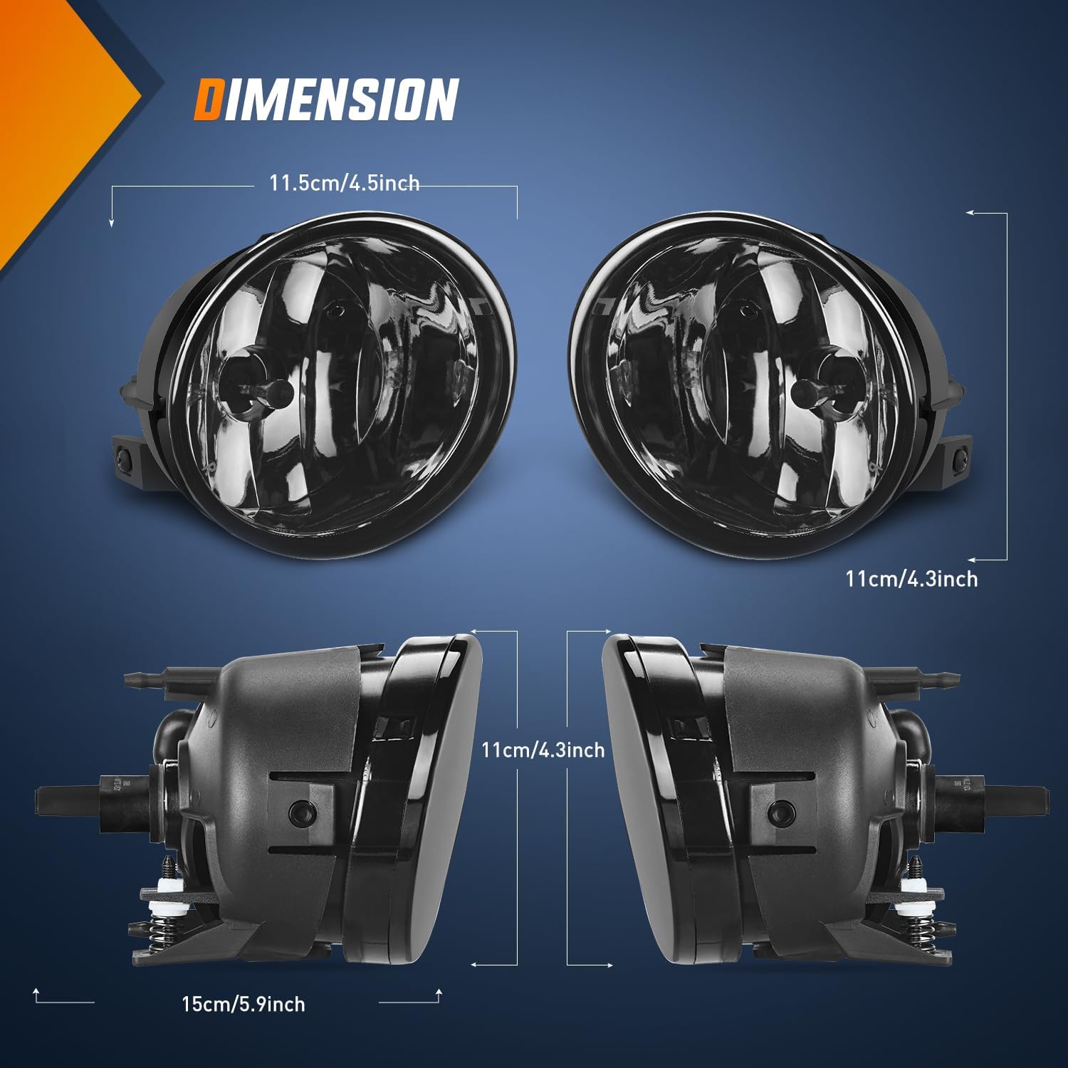 2004-2015 Nissan Armada & Titan Fog Light Assembly with Smoke Lens & 880 Bulbs - Durable Replacement for Improved Visibility in Rain & Fog Driving Conditions