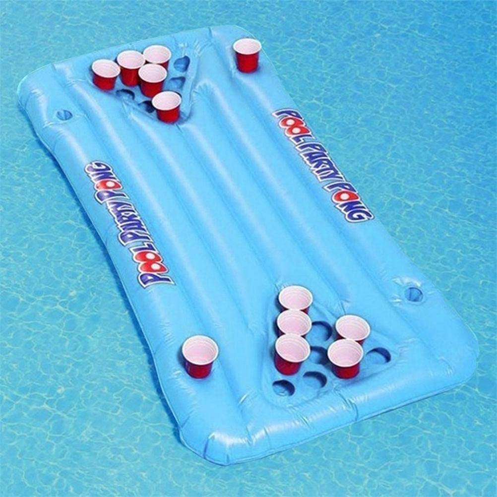 **Inflatable Beer Pong Table - Floating Pool Lounge Party Barge for Adults - Multifunctional Air Pong Mattress - Outdoor Swimming Pool Party Games & Water Fun**    *(Perfect for Backyard BBQs, Beach Parties, Summer Gatherings & Poolside Relaxation!)*