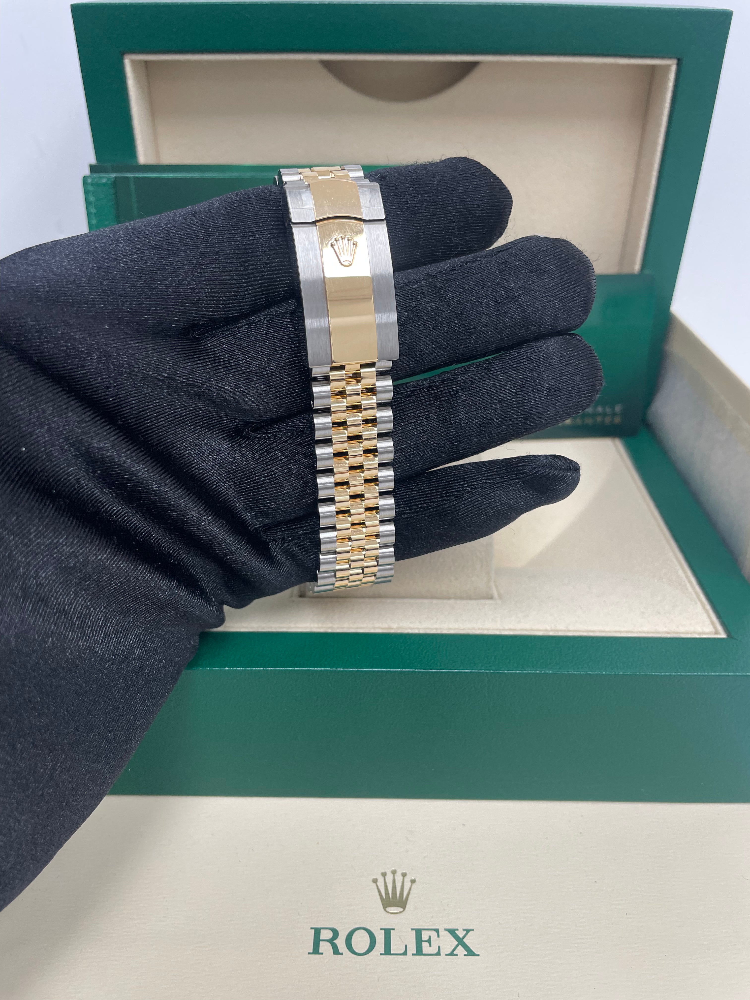 Rolex Datejust 36 Rolesor Watch - Yellow Diamond Bezel & White Mother of Pearl Dial - Jubilee Bracelet Ref.126283RBR - Luxury Dress Watch for Men, Perfect for Weddings & Formal Events