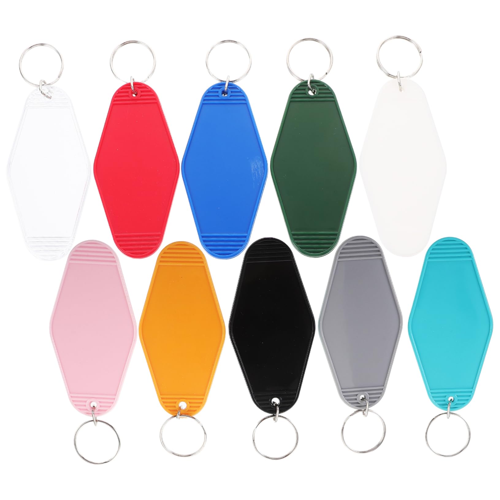 PACKOVE 40 Pcs Diamond Luggage Tags - Waterproof Plastic Key Chains with Metal Loop for Travel, Suitcases, Backpacks & Gym Bags - Durable ID Labels for Easy Identification (Colorful)