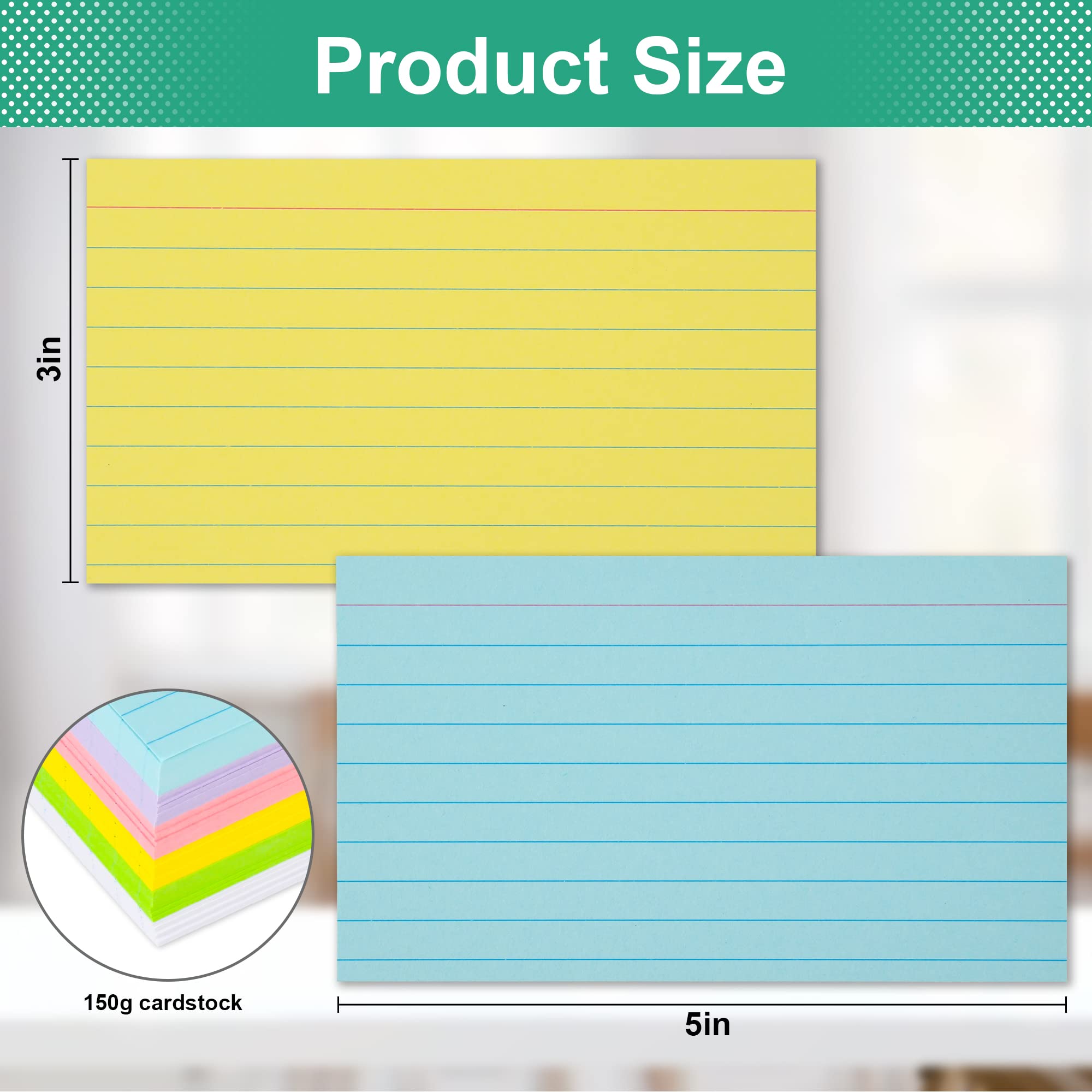 3x5 Index Cards - 210-Piece Ruled Colored Flash Cards for Studying, Note Taking & Organization | Perfect for School, Office & Study Sessions | Durable Note Cards for Students & Professionals