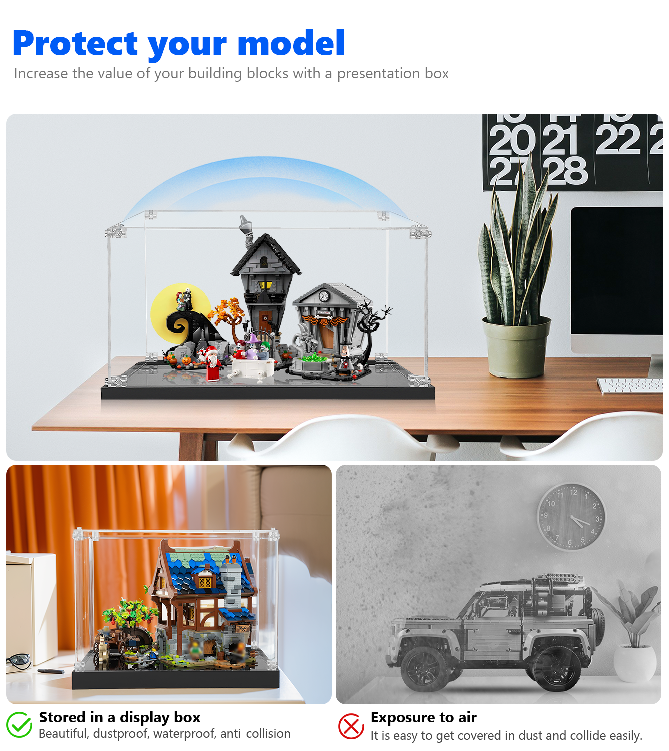LEGO® Ideas Disney Tim Burton's The Nightmare Before Christmas 21351 Display Case - Premium Acrylic Protector for Collectible LEGO Sets - Perfect for Home Decor, Office Display & Gift Giving