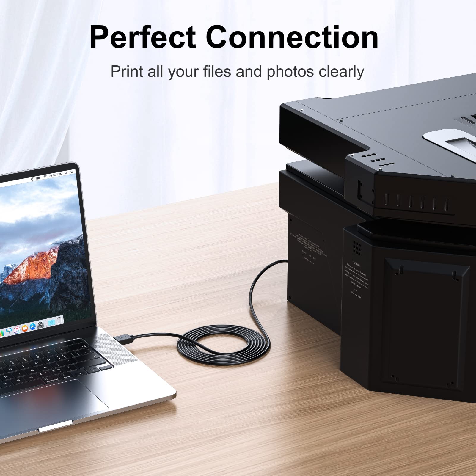 20 FT USB A to USB B Printer Cable - High-Speed Compatible with HP, Canon, Brother, Samsung, Dell, Epson Printers | Perfect for Home Office, School & Business Printing Needs