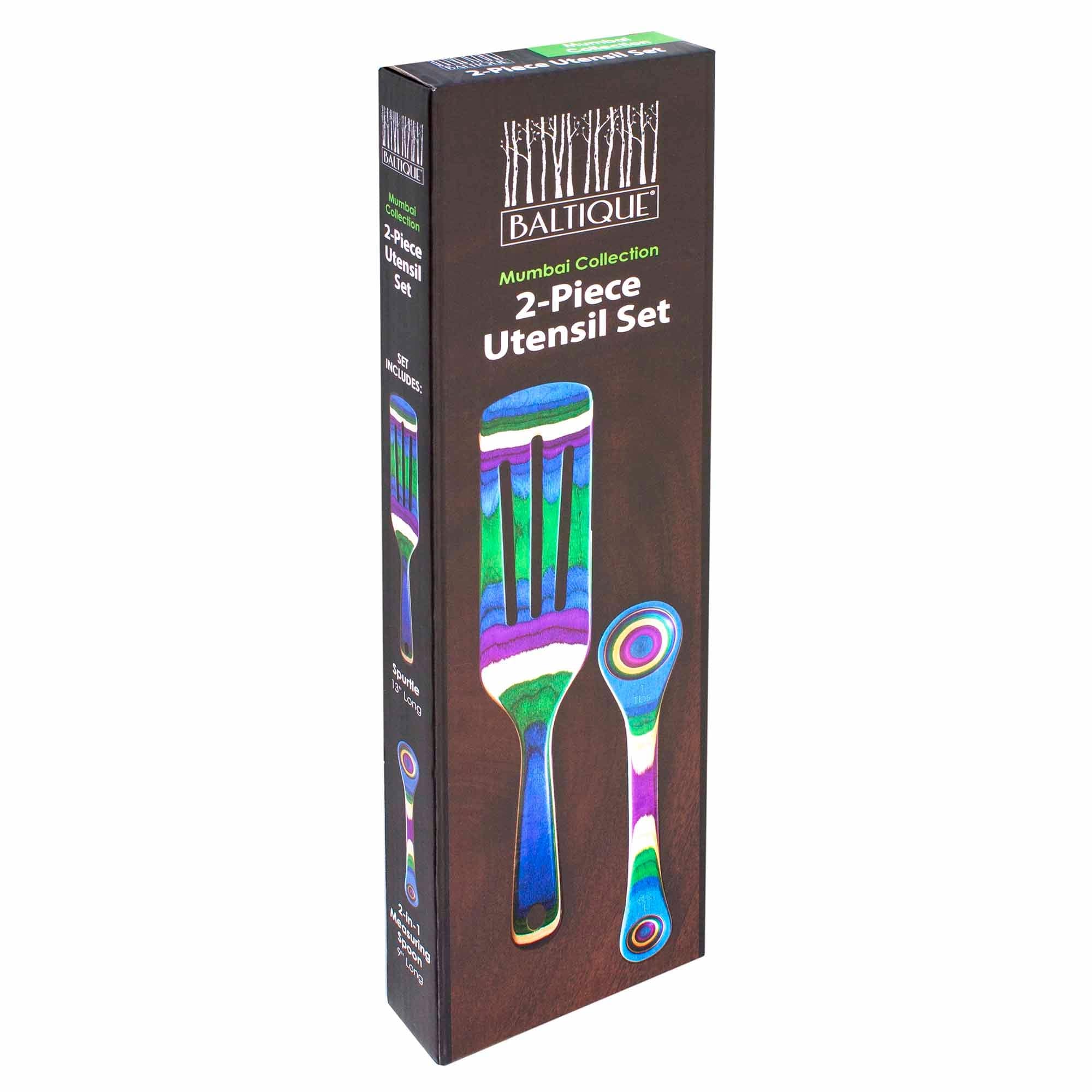 Baltique® Mumbai Collection 2-Piece Stainless Steel Utensil Set - Perfect for Cooking, Serving & Kitchen Decor