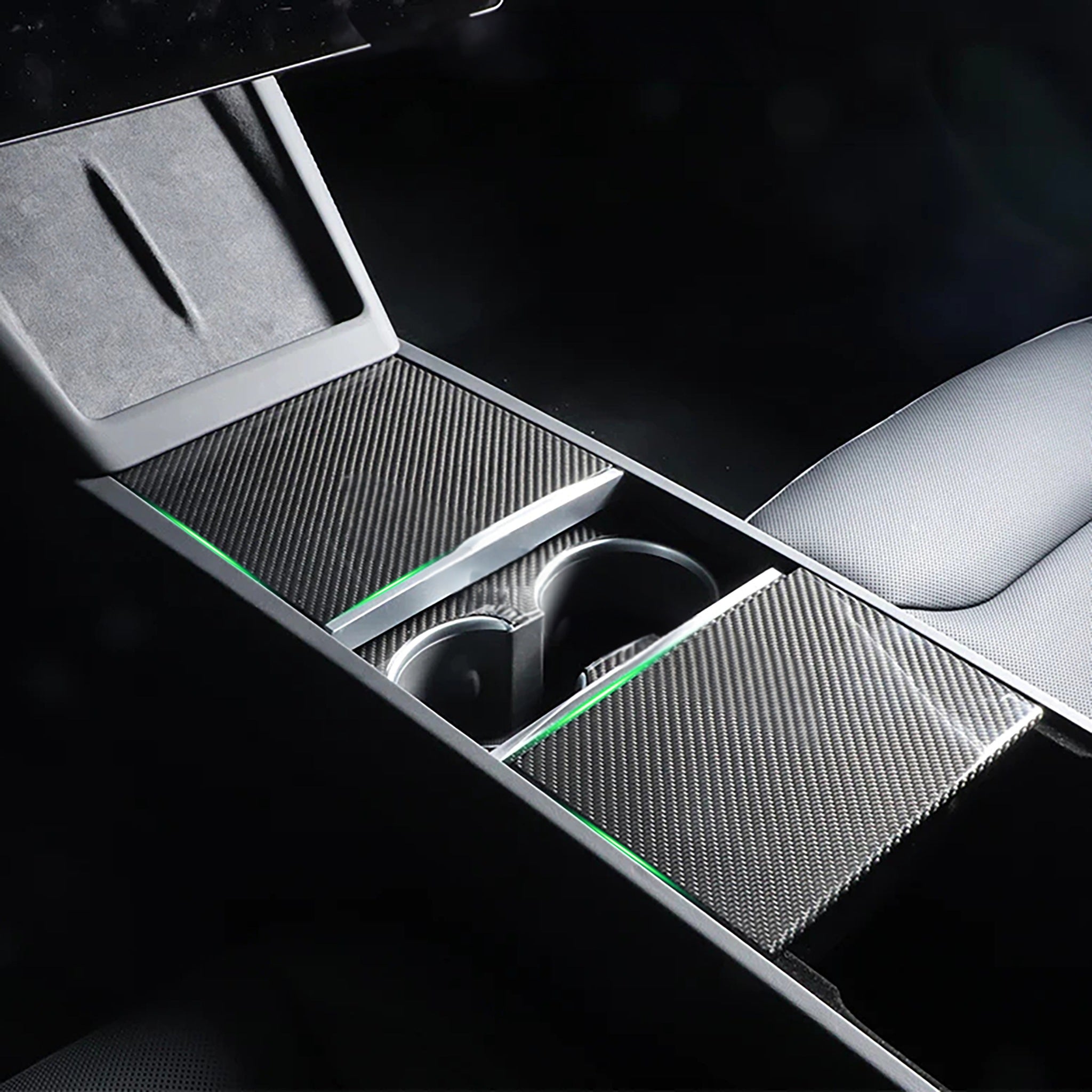 Premium Real Carbon Fiber Center Console Overlays for Tesla Highland 2024+ Model 3 (3-Piece Set) - Upgrade Interior & Protect from Scratches for Daily Driving & Road Trips