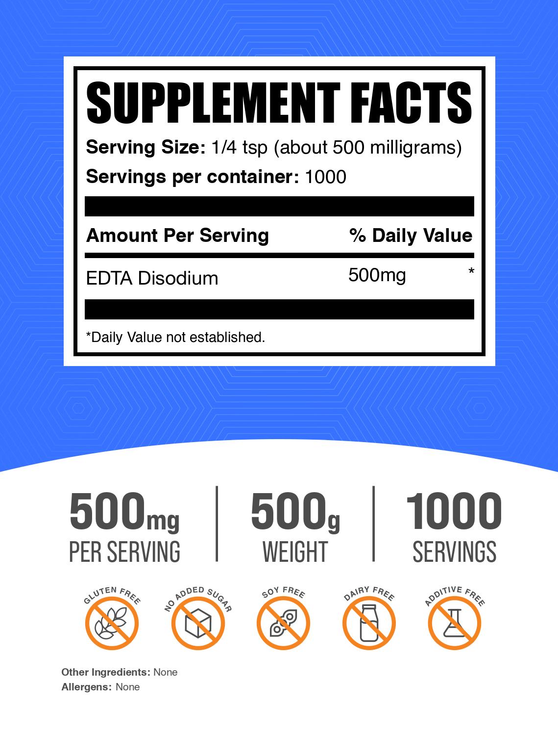 Disodium EDTA Powder - High Purity Chelating Agent for Cosmetics, Cleaning & Industrial Use | Skin Care, Detergent, Water Treatment Applications